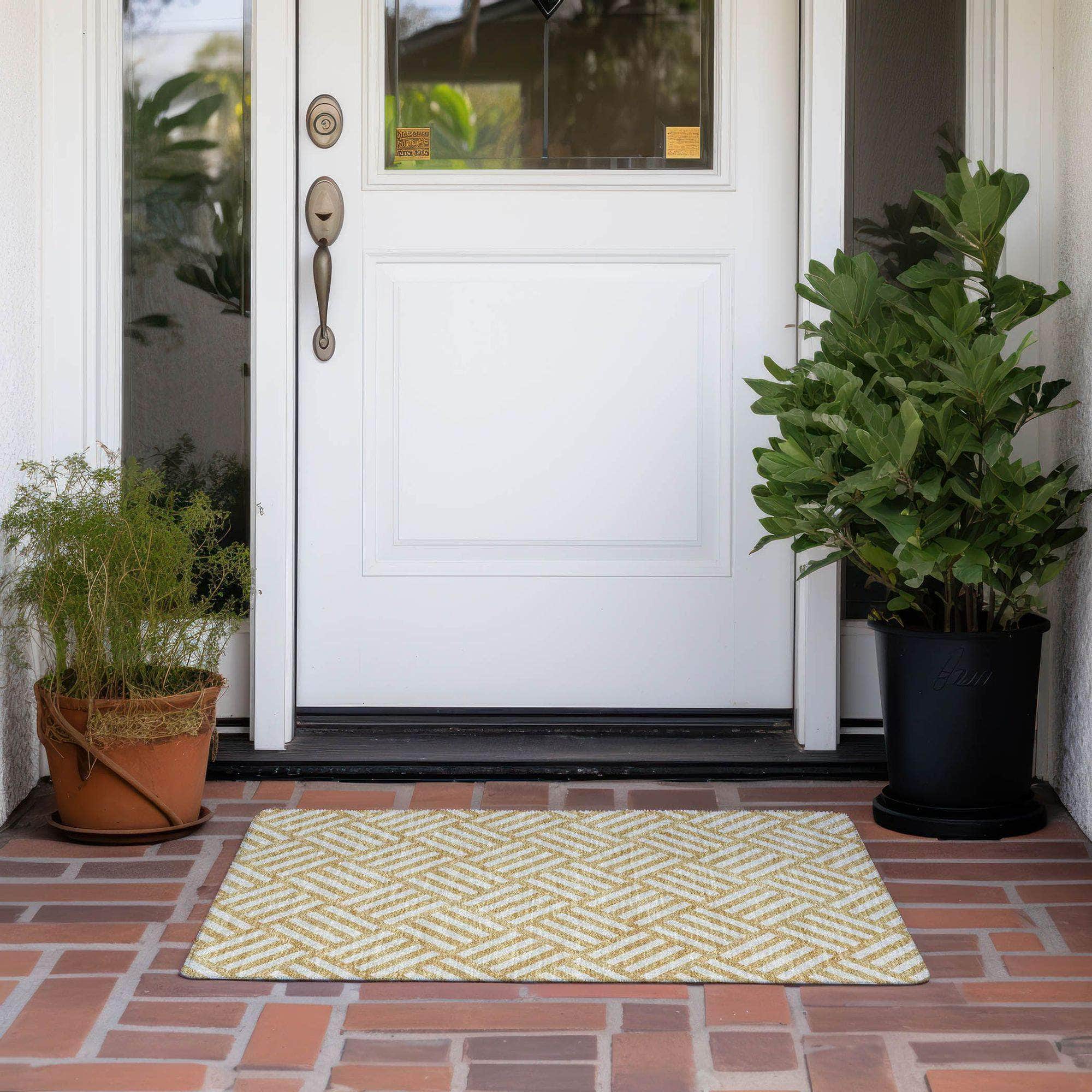 Machine Made ACN620 Gold  Rugs #color_gold 