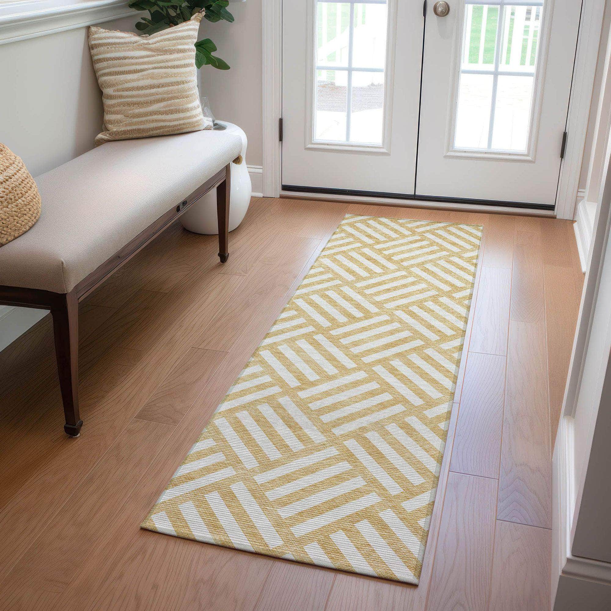 Machine Made ACN620 Gold  Rugs #color_gold 