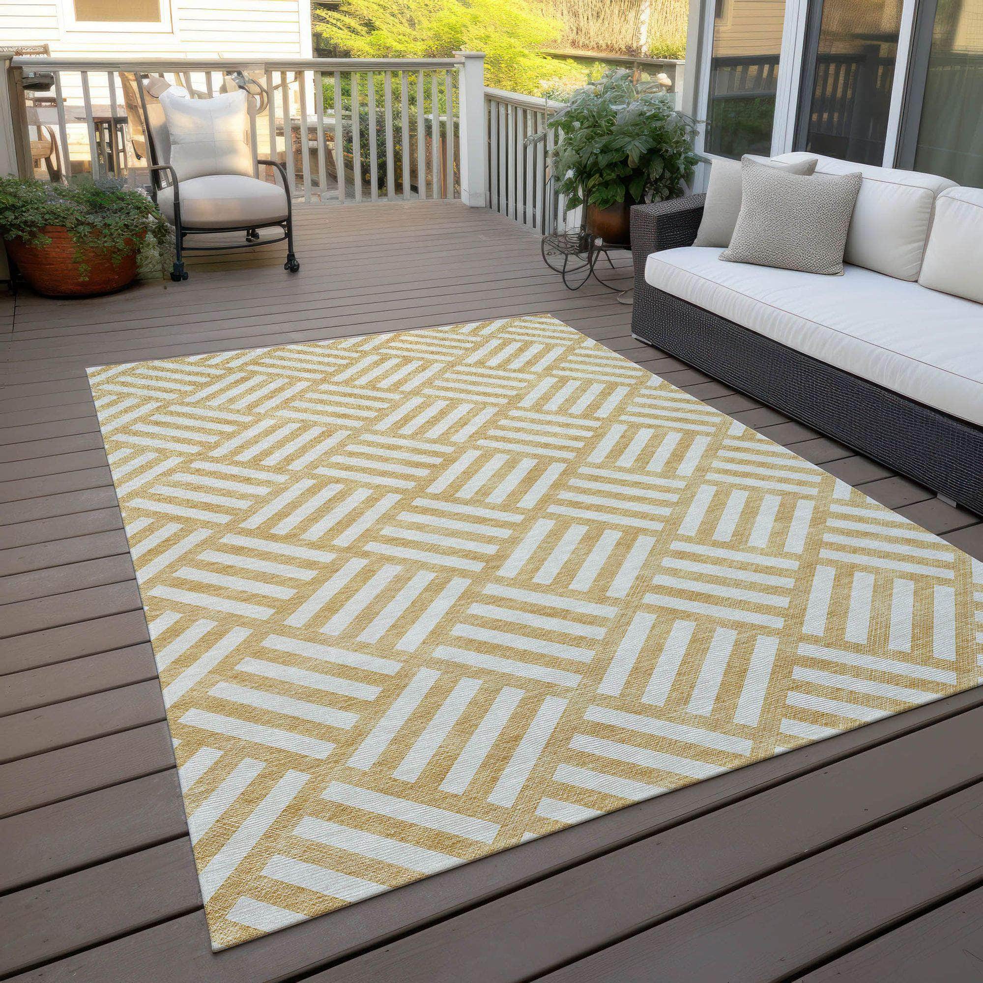 Machine Made ACN620 Gold  Rugs #color_gold 