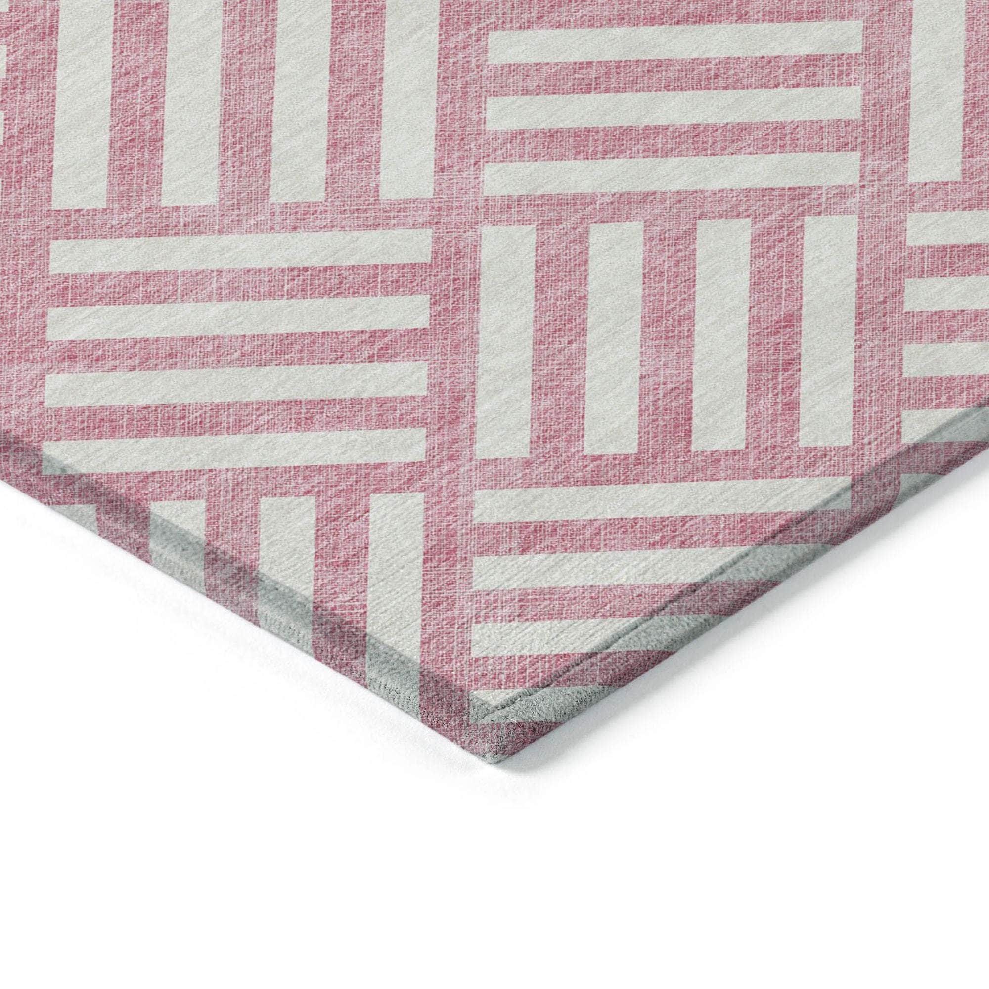 Machine Made ACN620 Pink  Rugs 