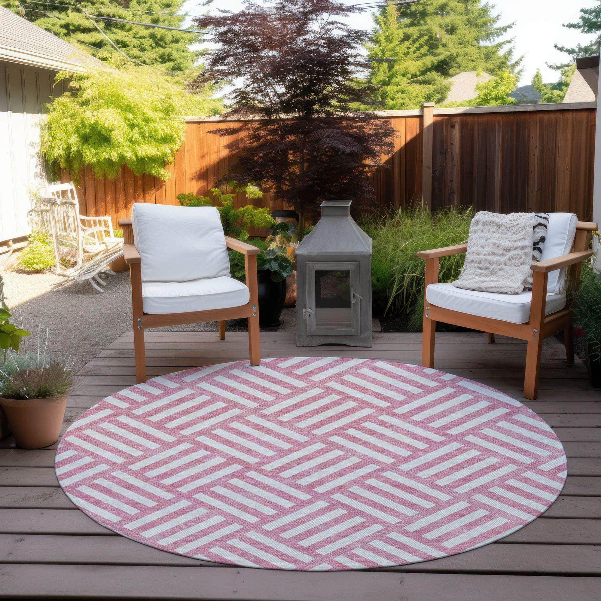 Machine Made ACN620 Pink  Rugs 