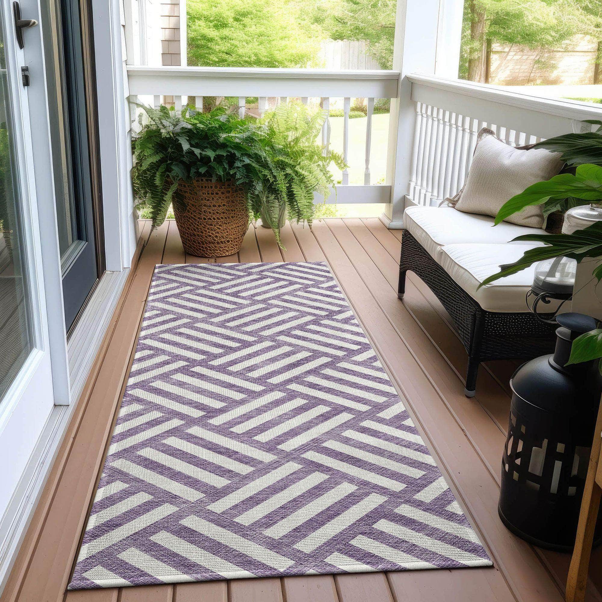 Machine Made ACN620 Purple  Rugs 