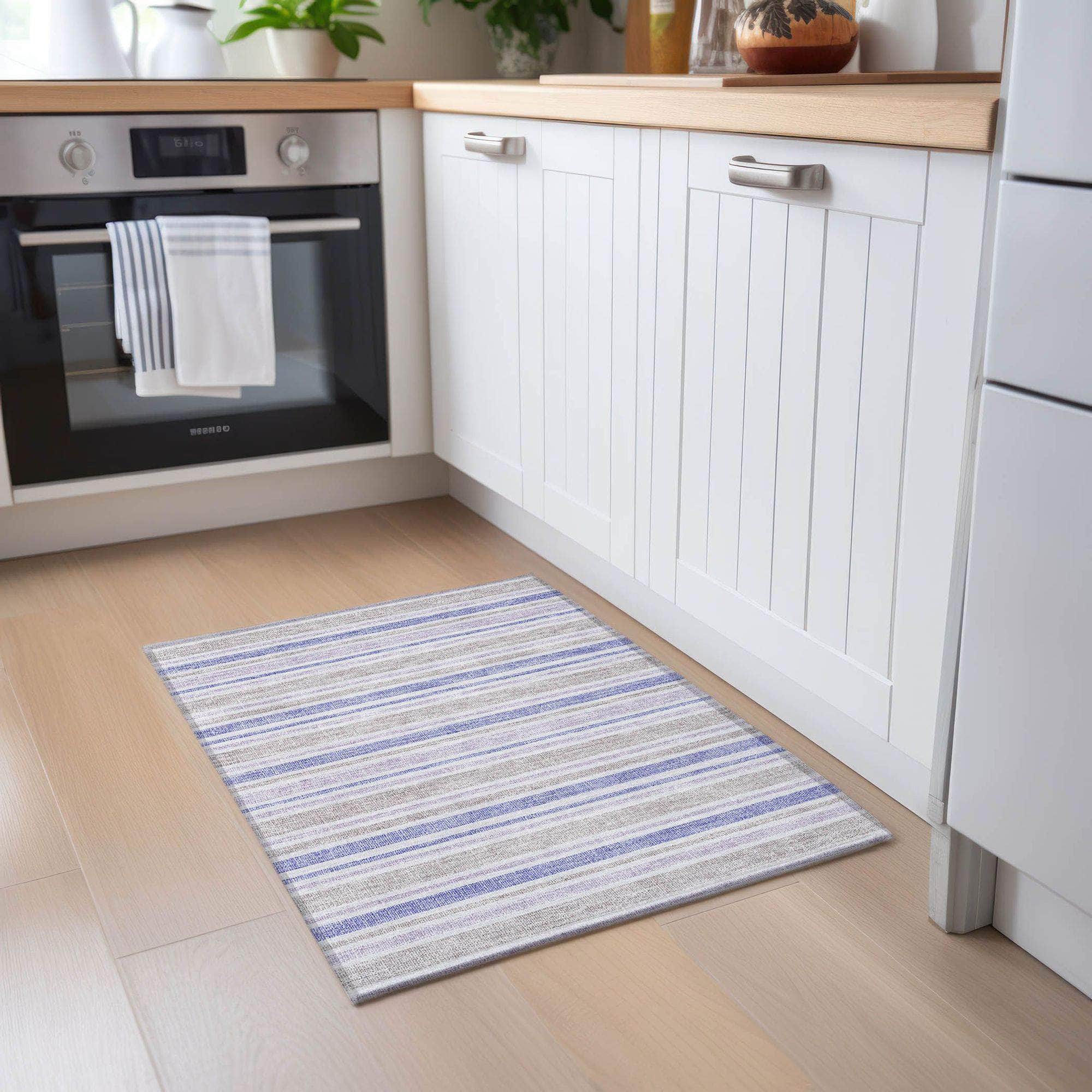 Machine Made ACN531 Navy Blue Rugs 