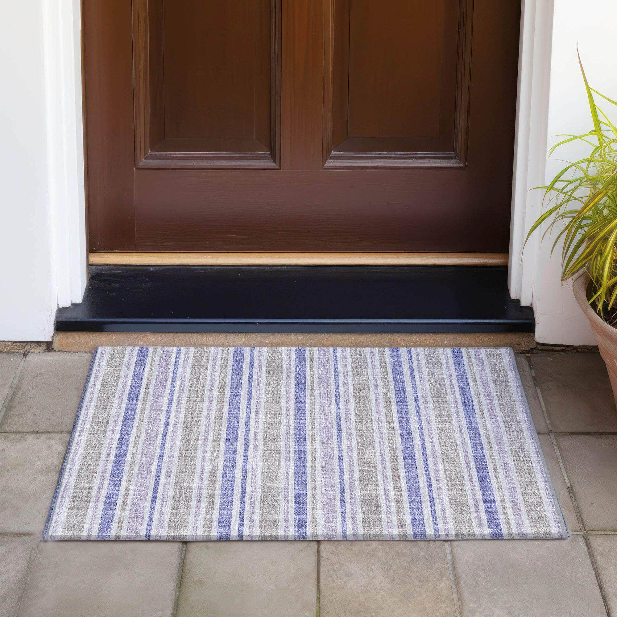 Machine Made ACN531 Navy Blue Rugs 