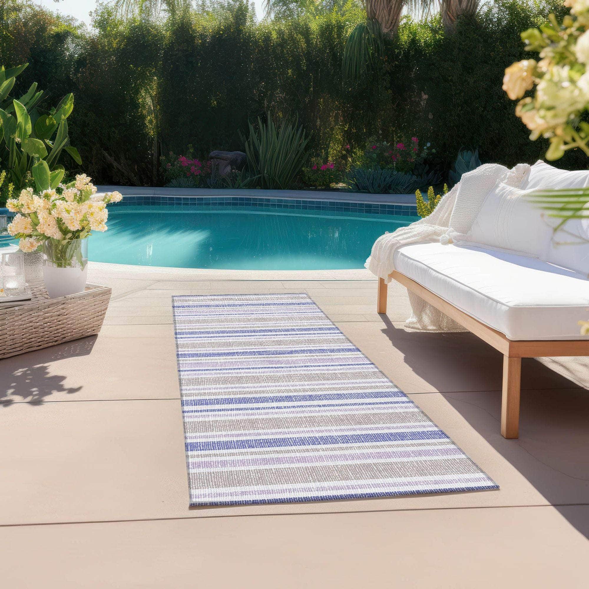 Machine Made ACN531 Navy Blue Rugs 