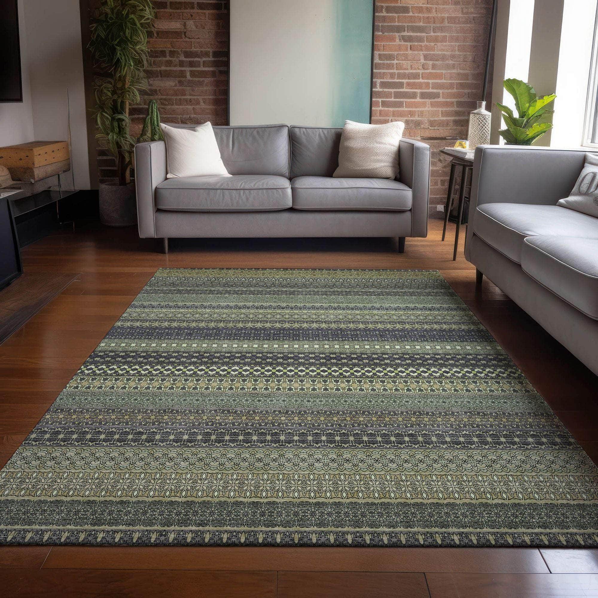 Machine Made ACN527 Sage Green Rugs #color_sage green