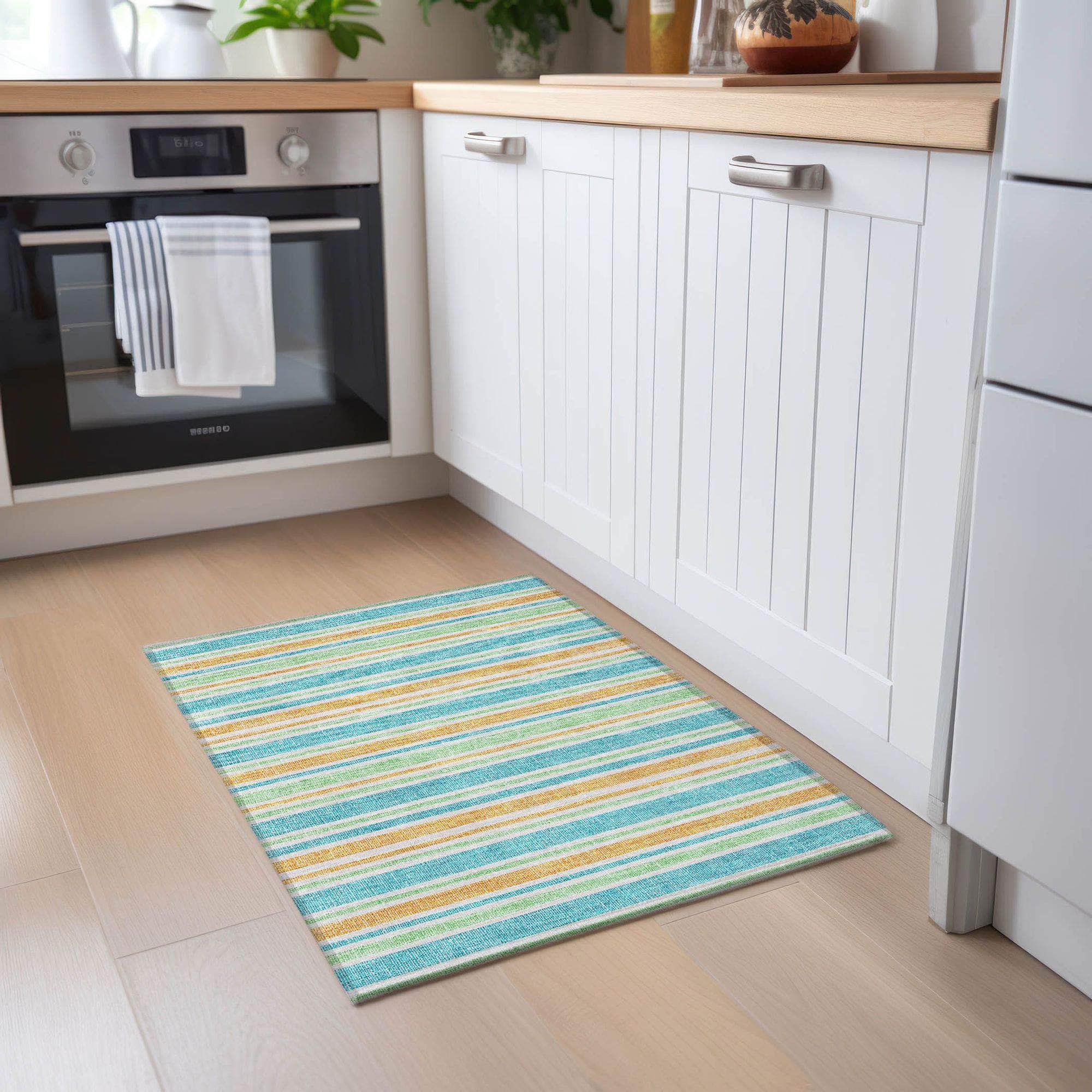 Machine Made ACN531 Teal  Rugs 