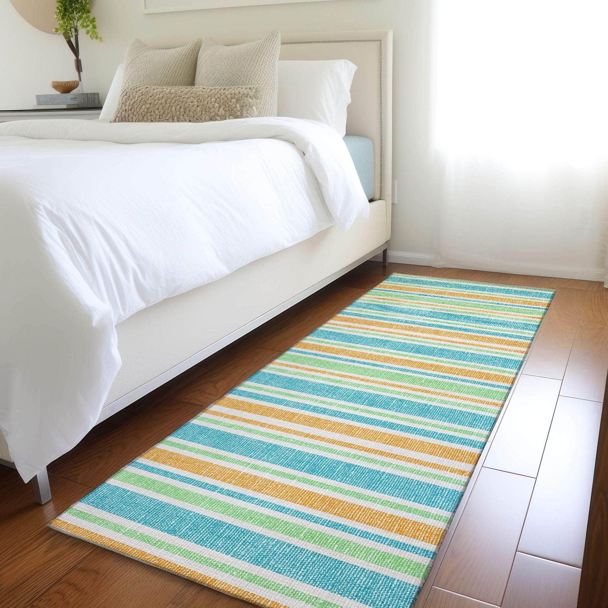 Machine Made ACN531 Teal  Rugs 