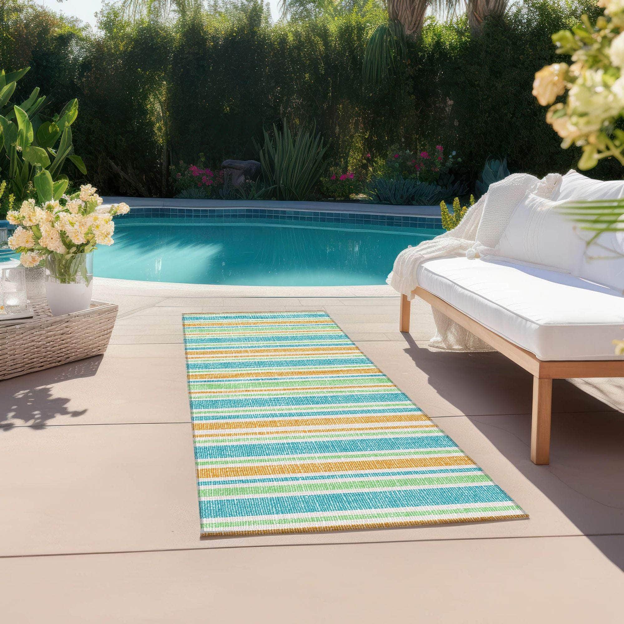 Machine Made ACN531 Teal  Rugs 