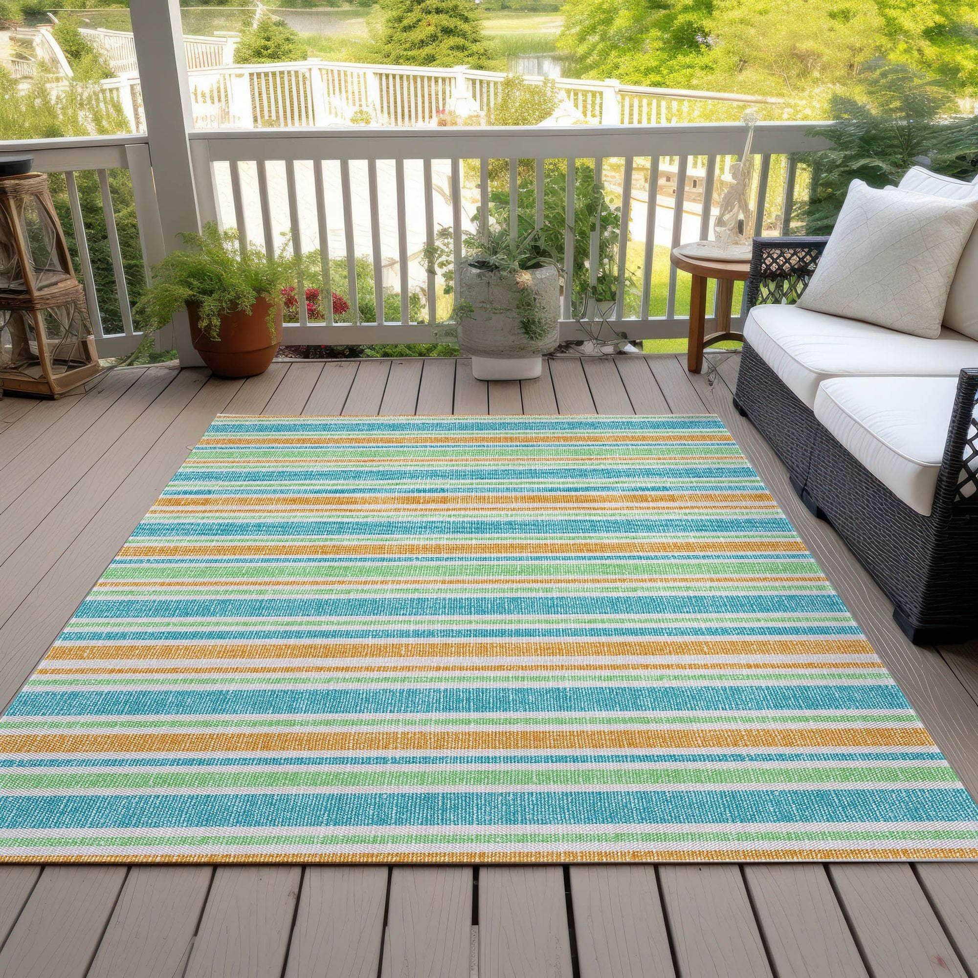 Machine Made ACN531 Teal  Rugs 