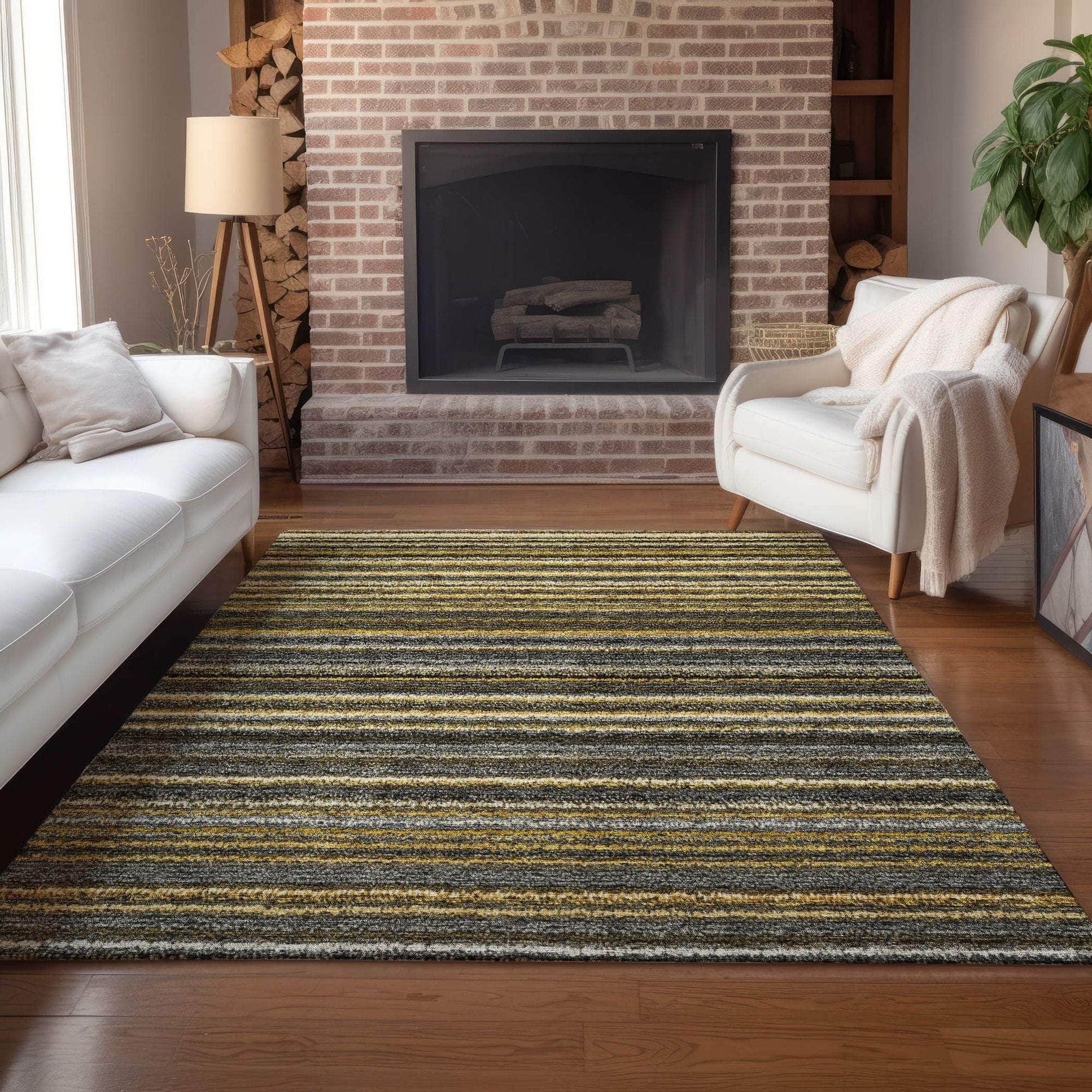Machine Made ACN598 Gold  Rugs #color_gold 