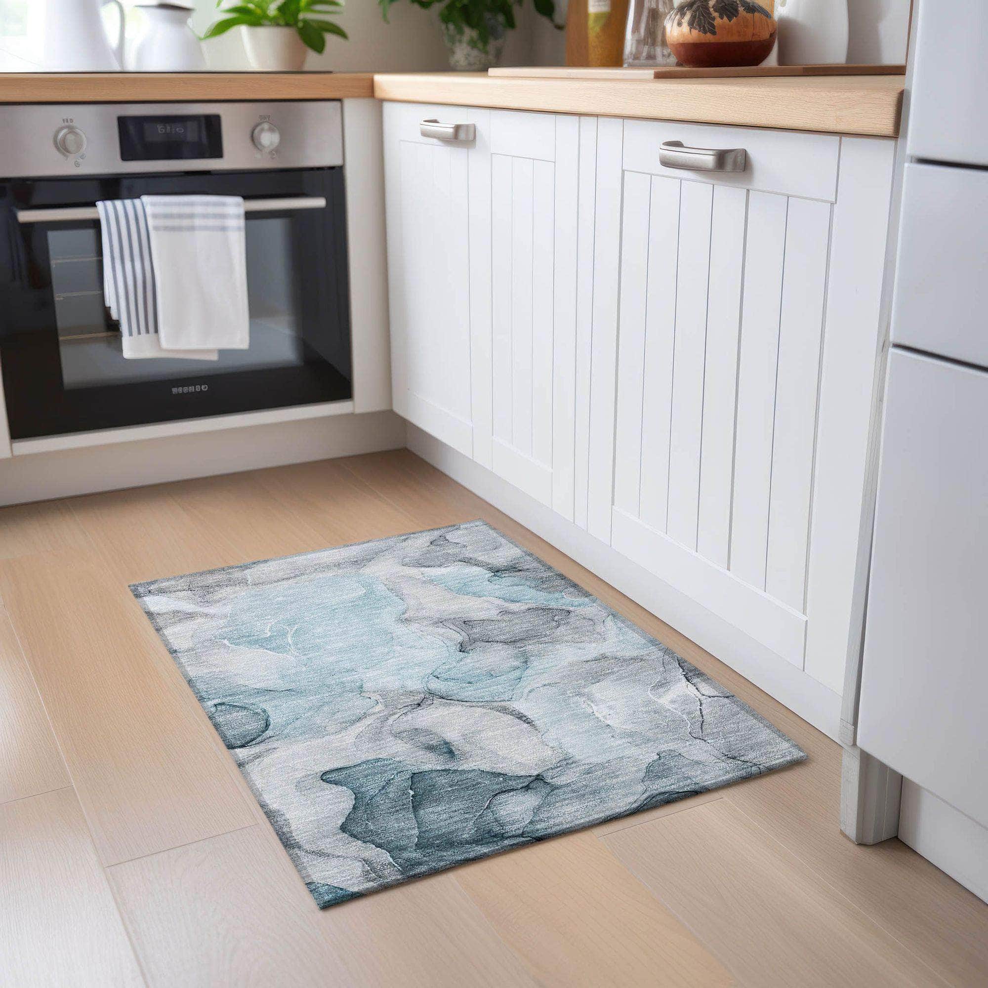 Machine Made ACN504 Teal  Rugs #color_teal 