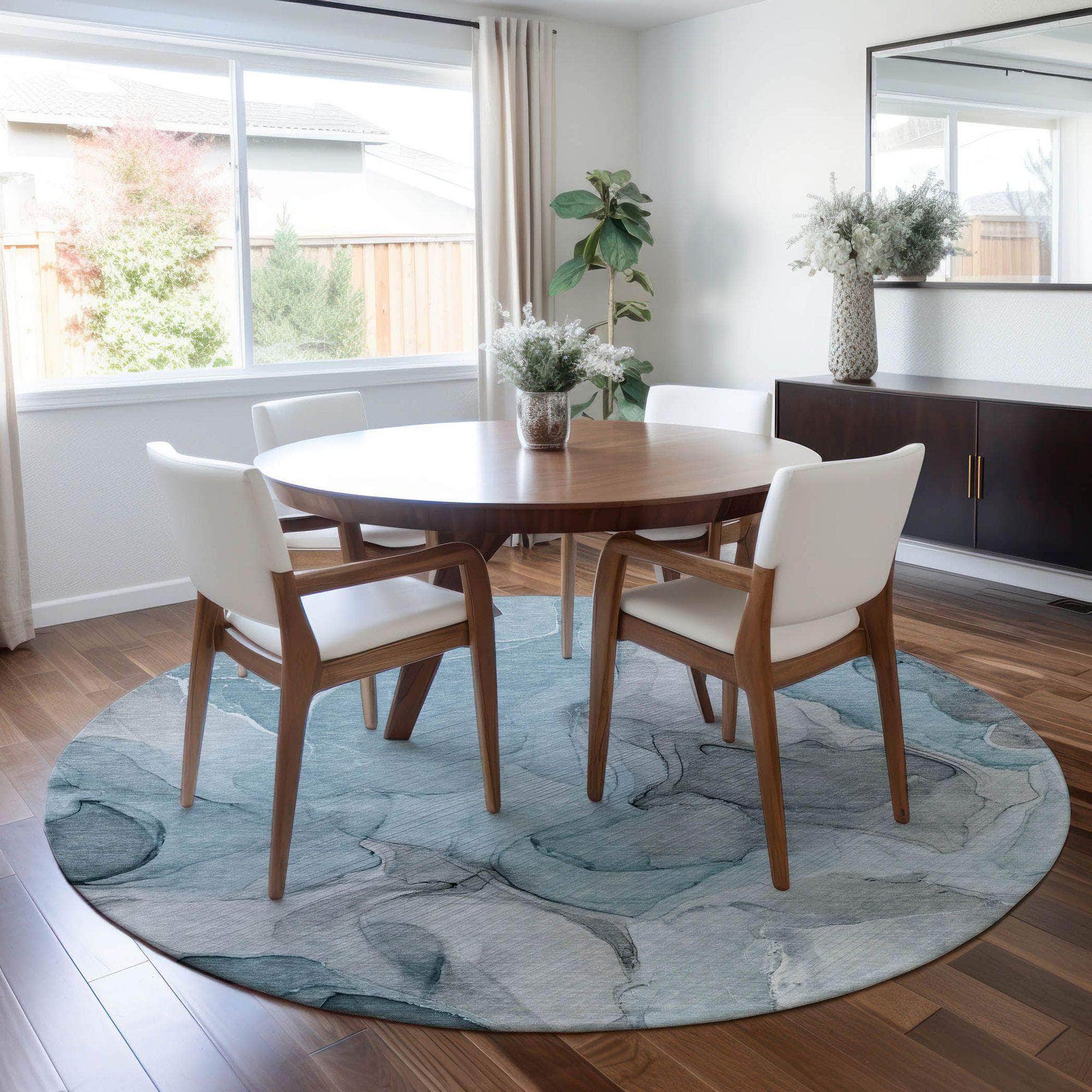Machine Made ACN504 Teal  Rugs #color_teal 
