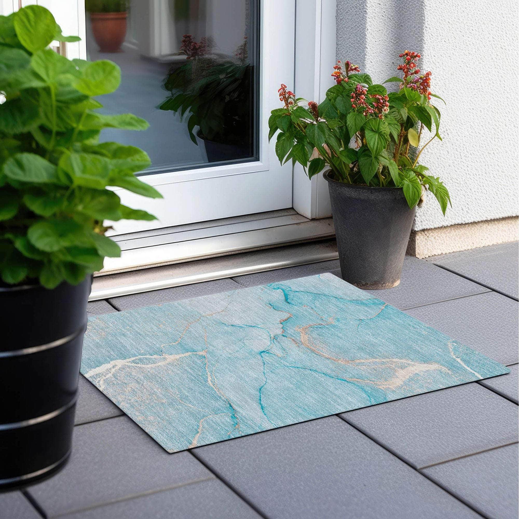 Machine Made ACN510 Teal  Rugs #color_teal 