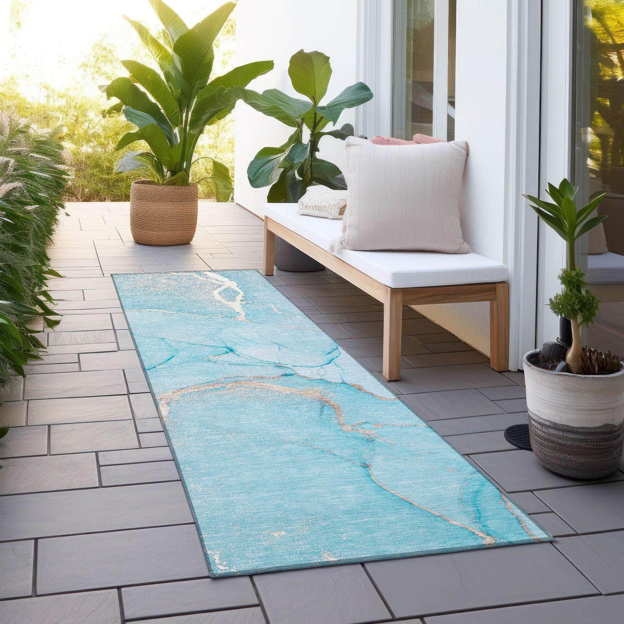 Machine Made ACN510 Teal  Rugs #color_teal 