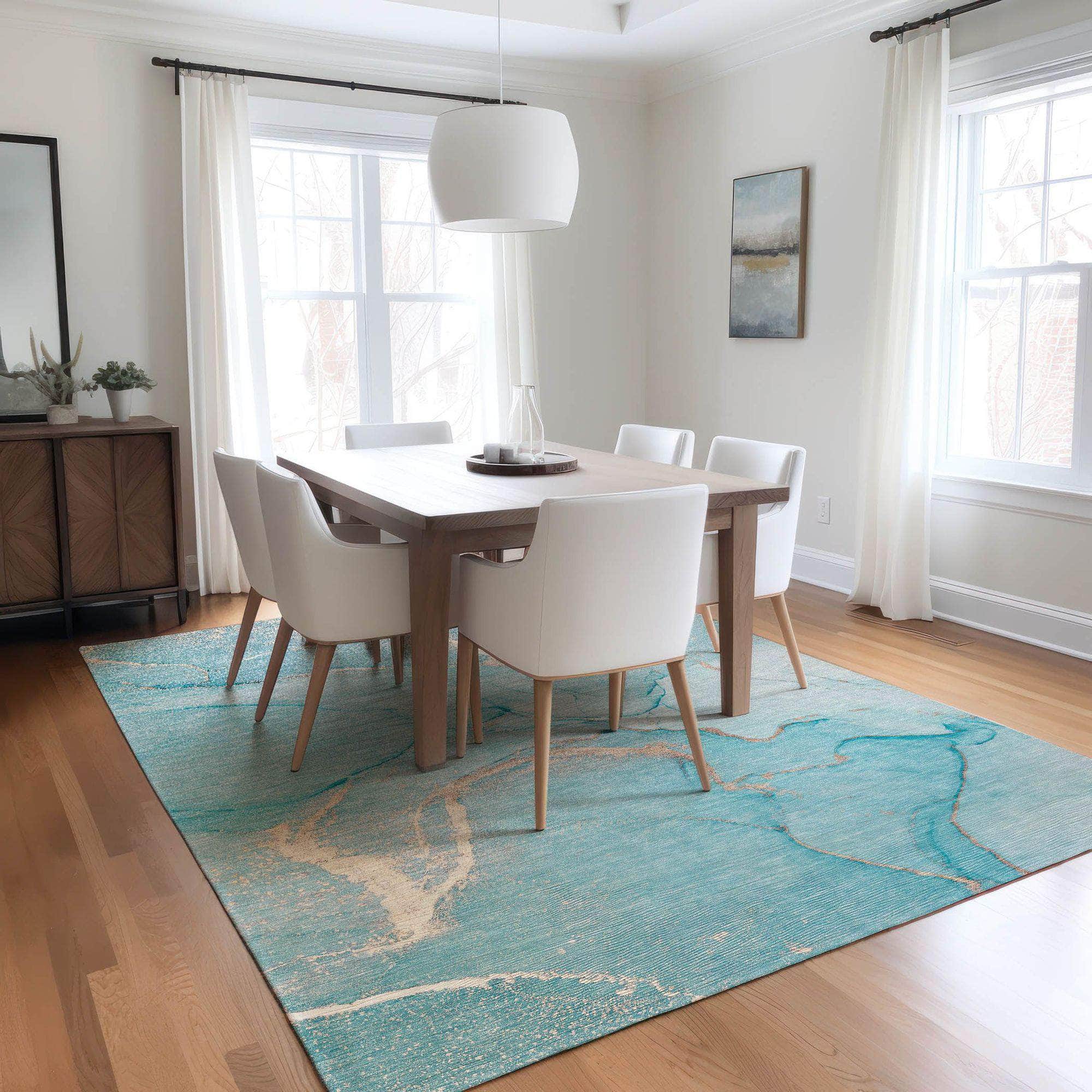 Machine Made ACN510 Teal  Rugs #color_teal 