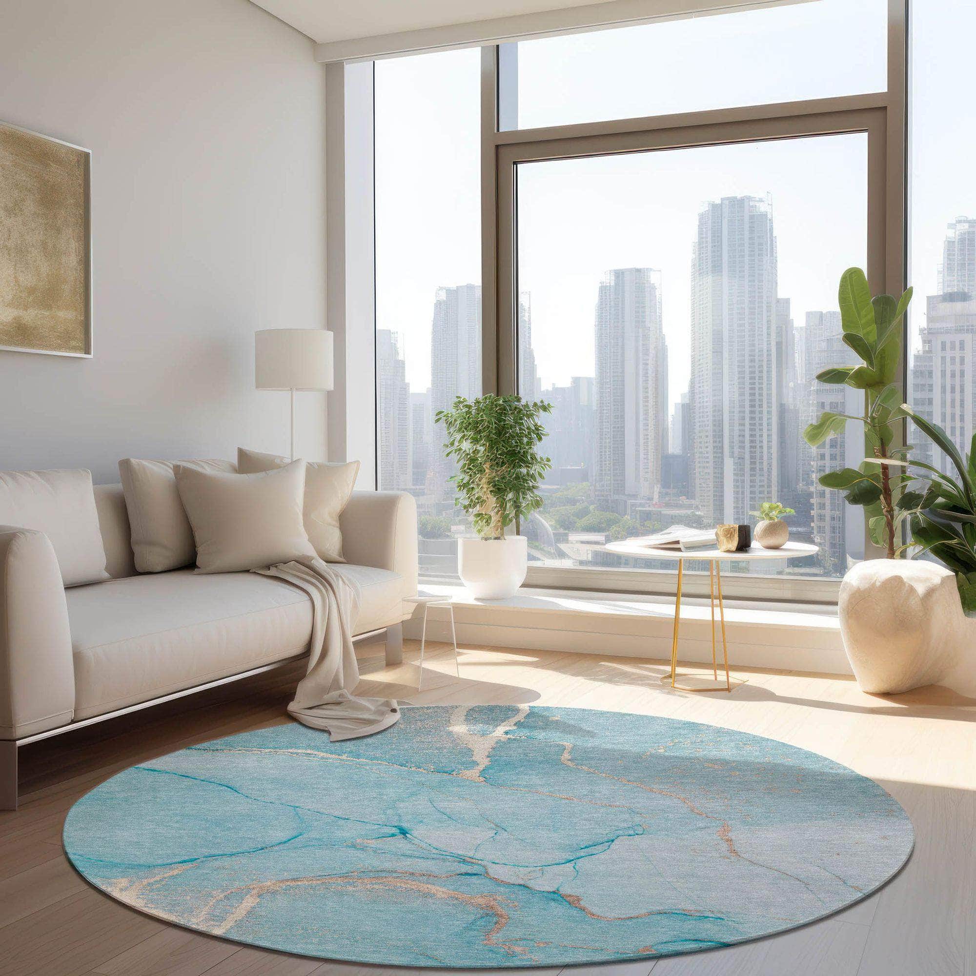 Machine Made ACN510 Teal  Rugs #color_teal 