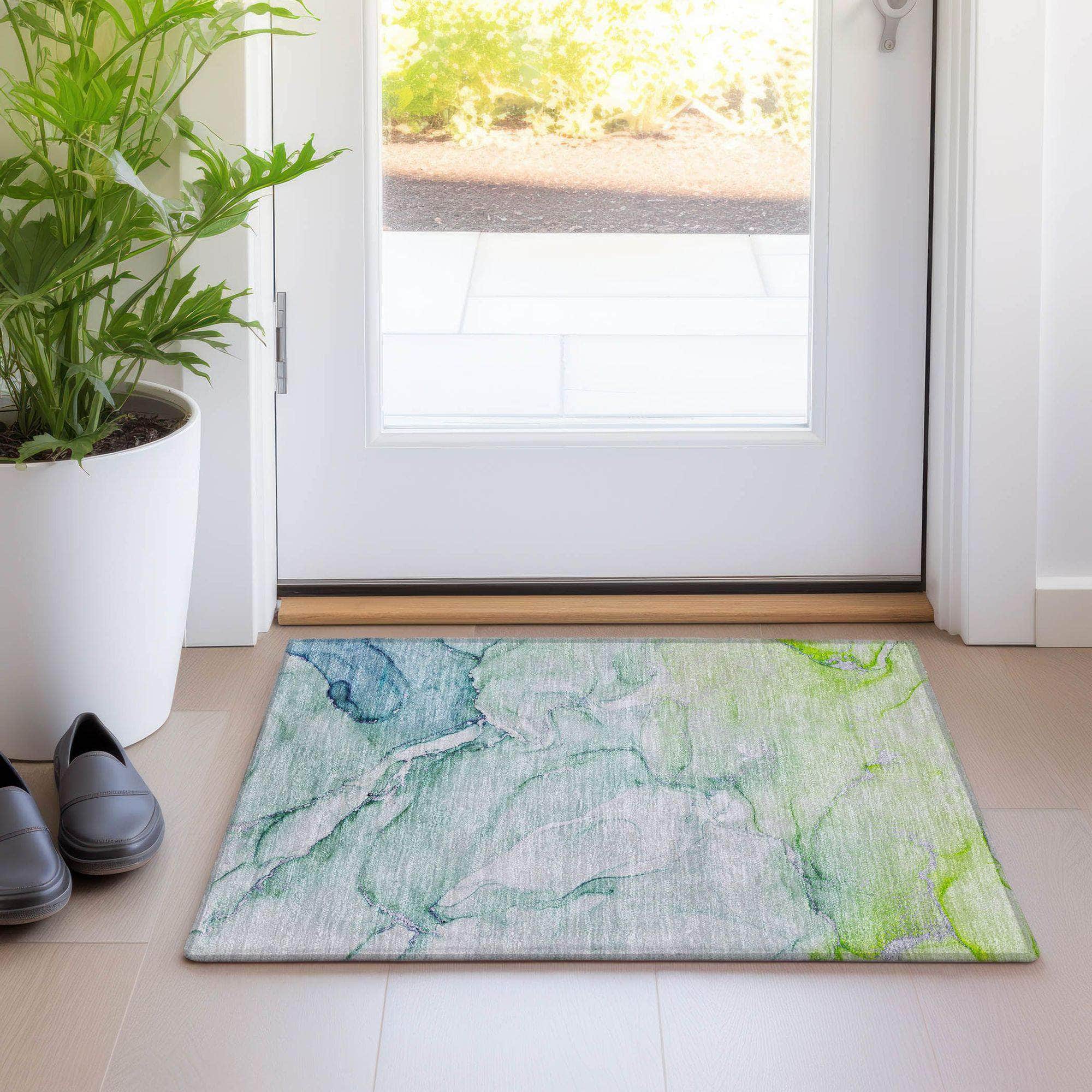 Machine Made ACN516 Green  Rugs #color_green 