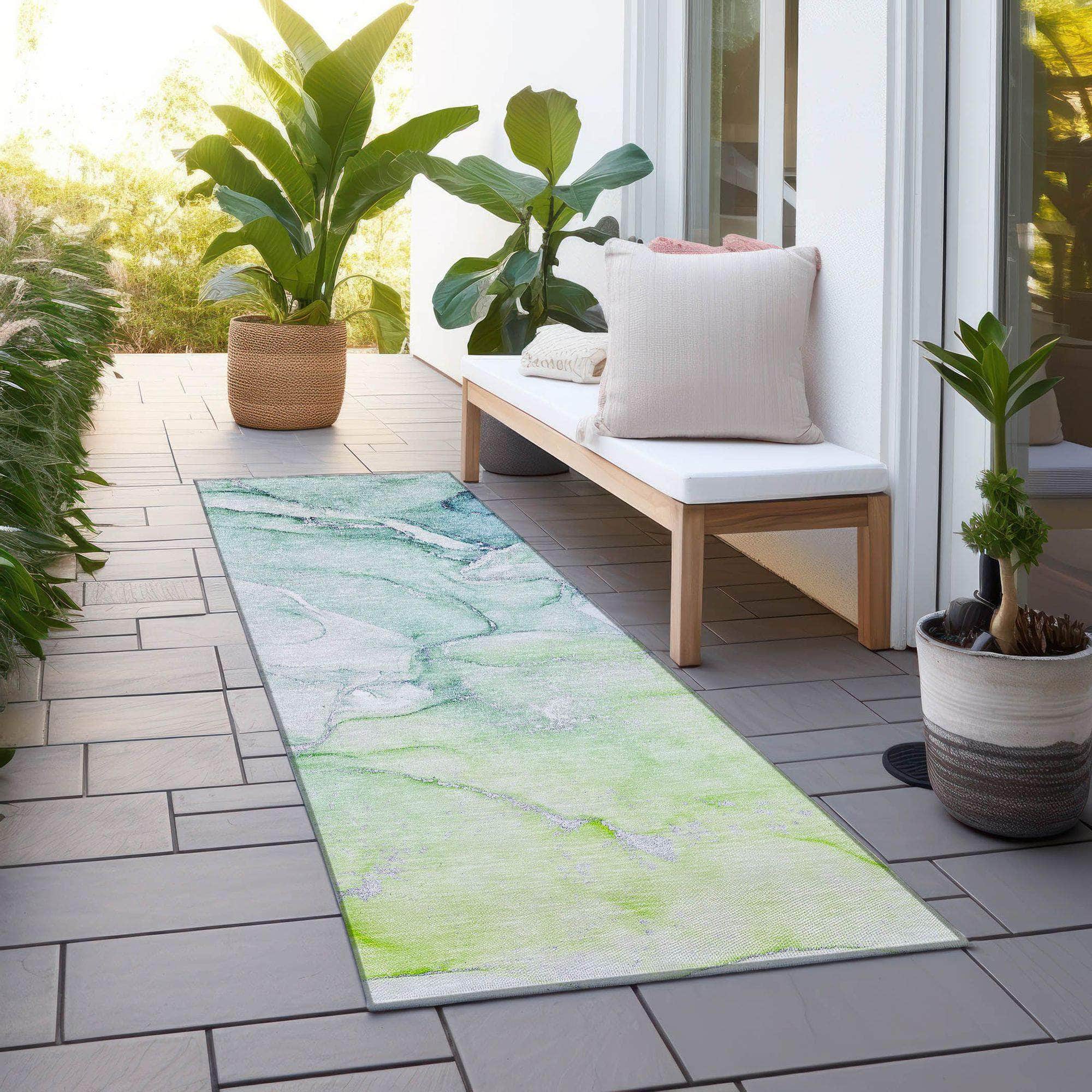 Machine Made ACN516 Green  Rugs #color_green 