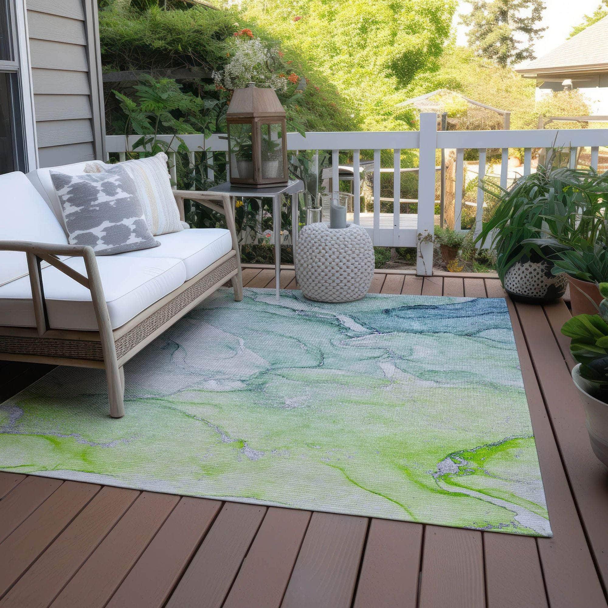 Machine Made ACN516 Green  Rugs #color_green 