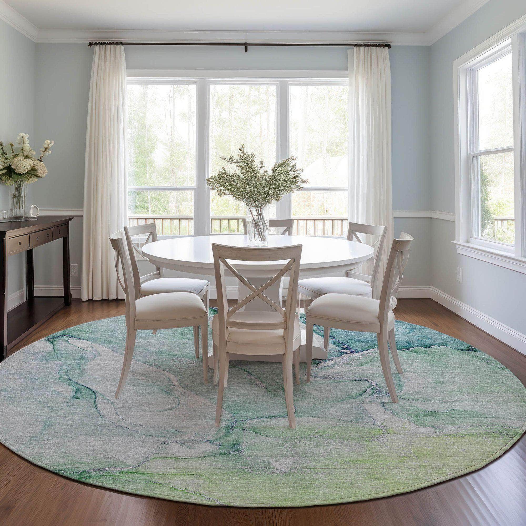 Machine Made ACN516 Green  Rugs #color_green 