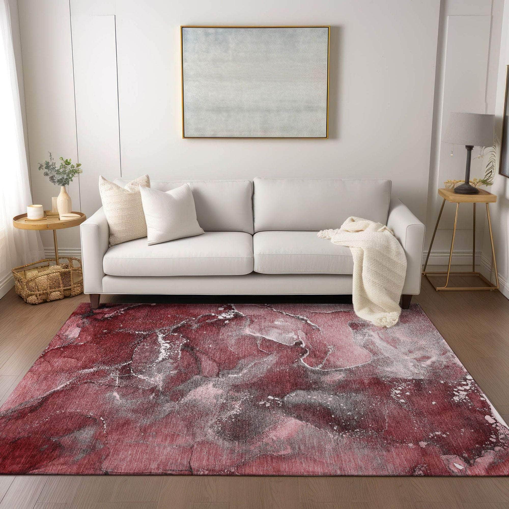 Machine Made ACN518 Merlot Red Rugs #color_merlot red