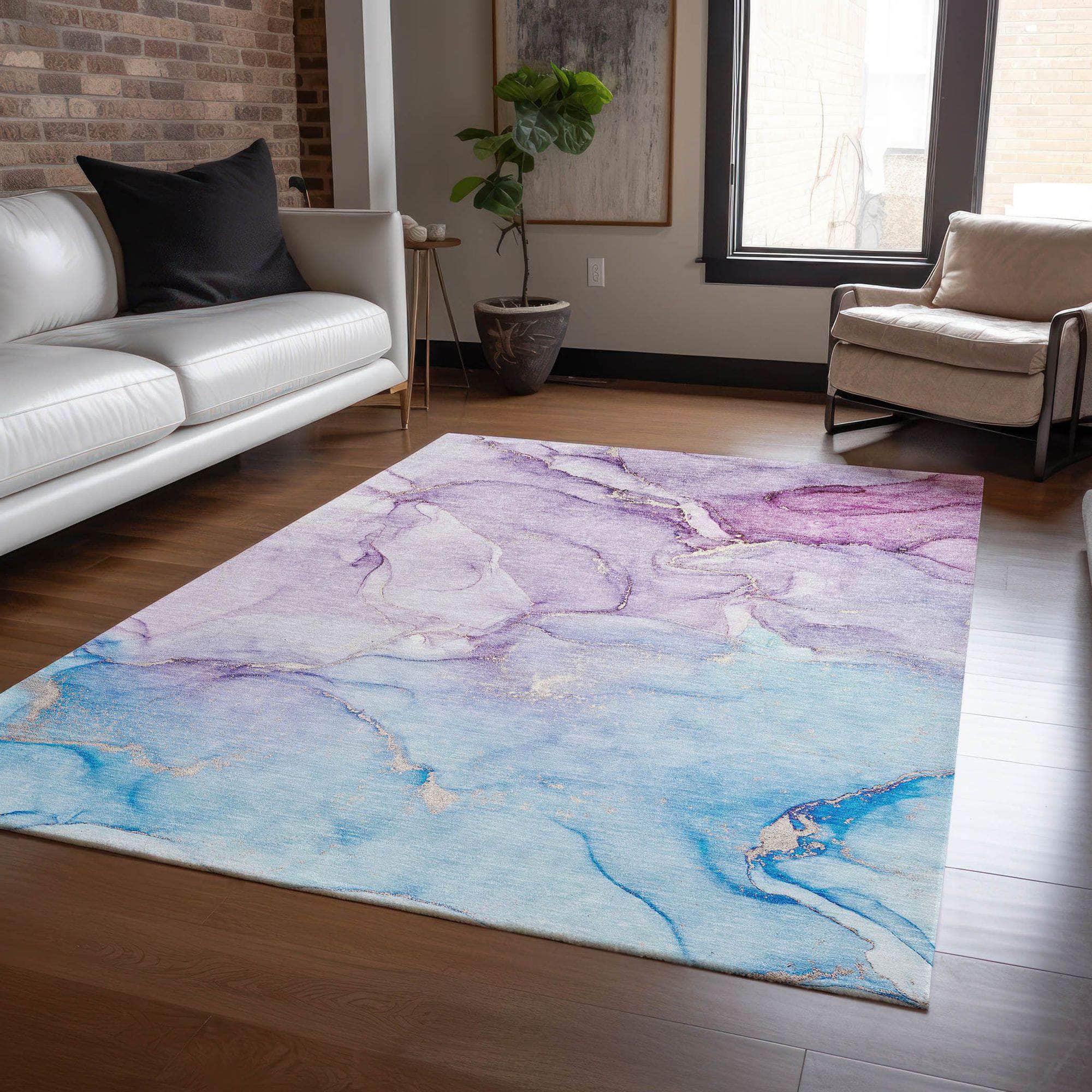 Machine Made ACN516 Purple  Rugs #color_purple 