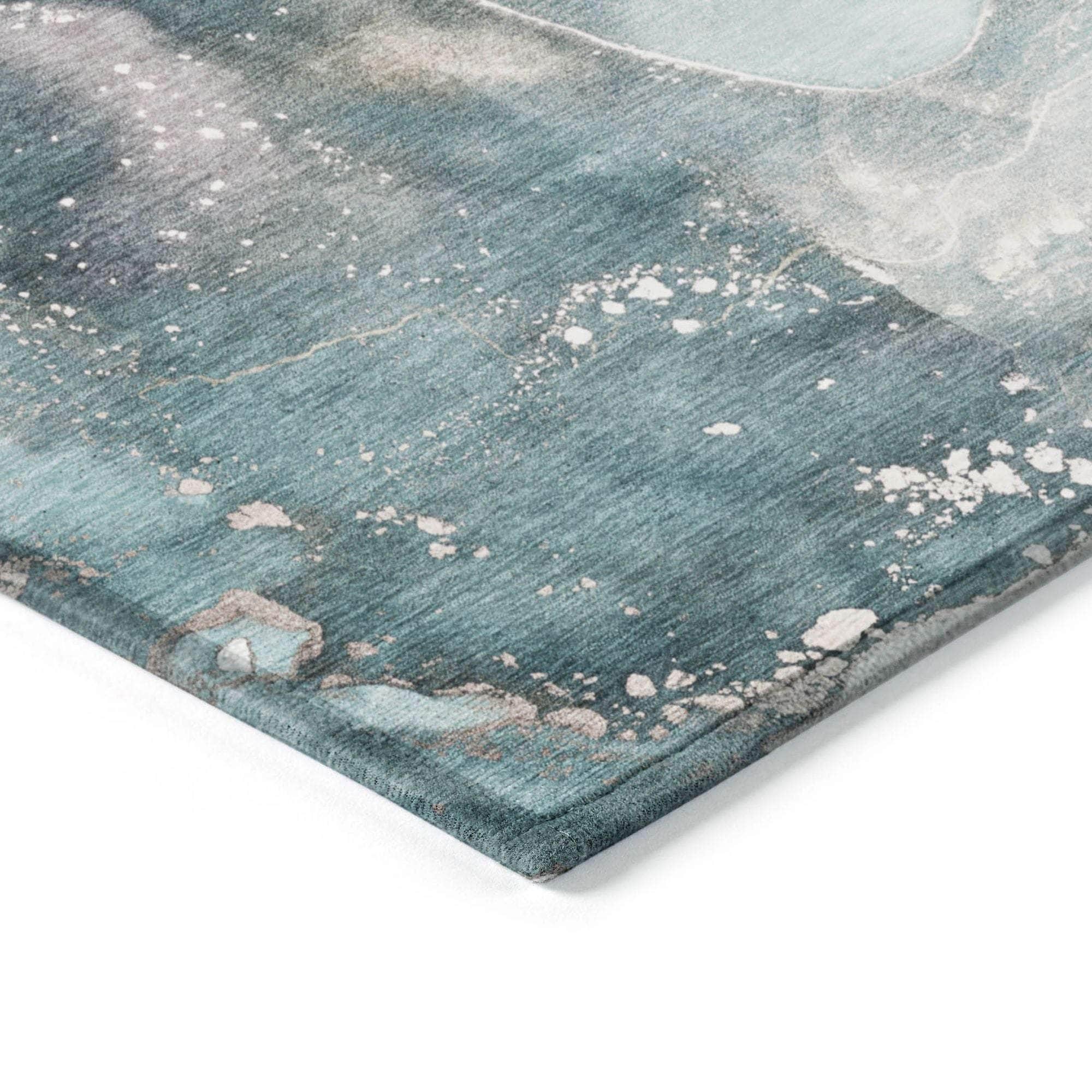 Machine Made ACN518 Teal  Rugs #color_teal 