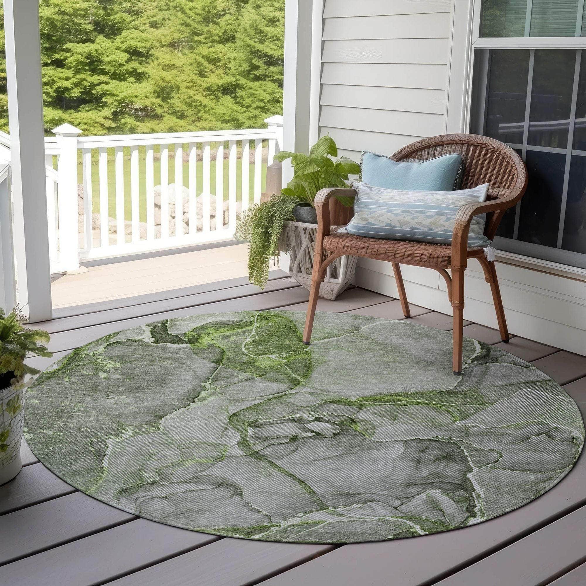 Machine Made ACN519 Green  Rugs #color_green 