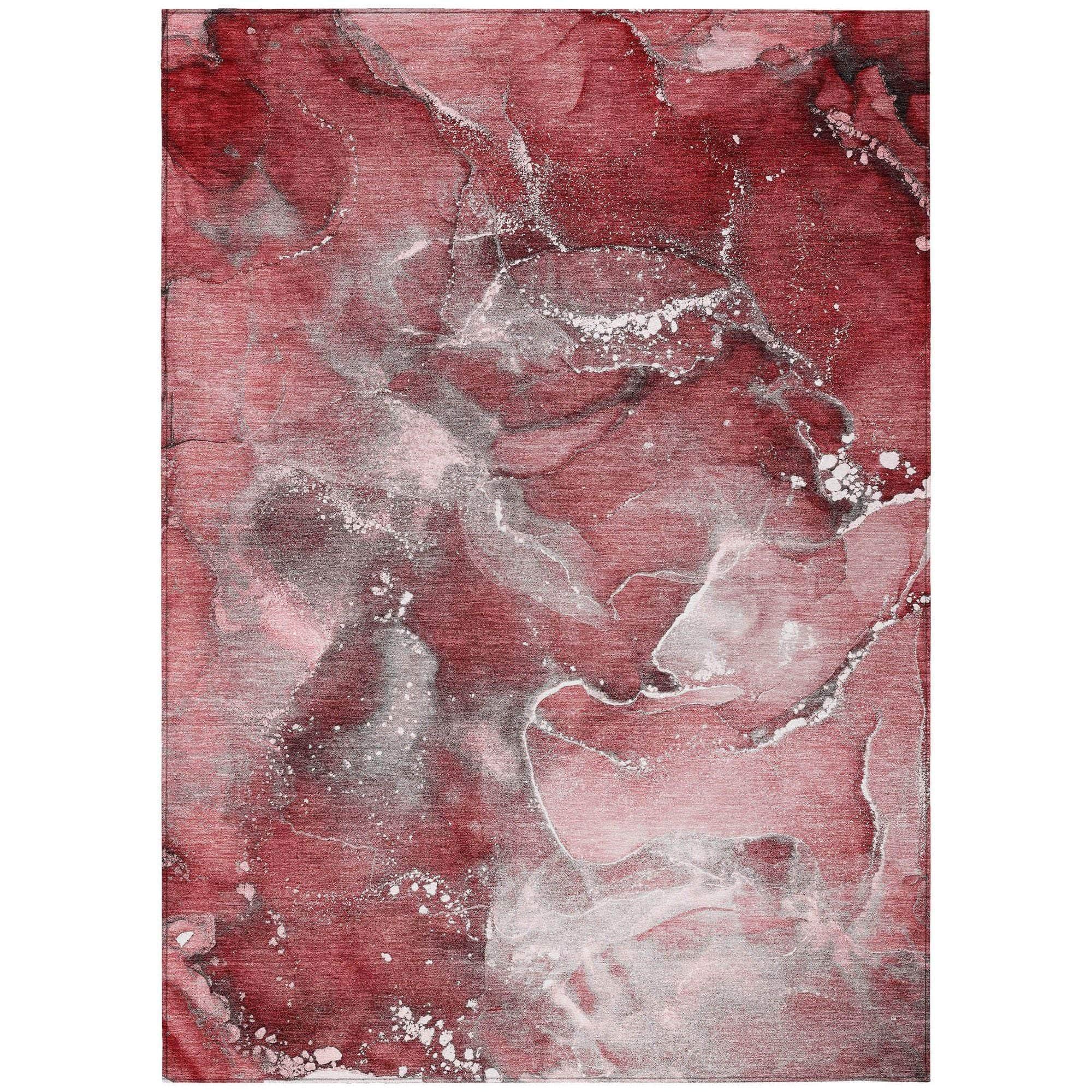 Machine Made ACN518 Merlot Red Rugs #color_merlot red