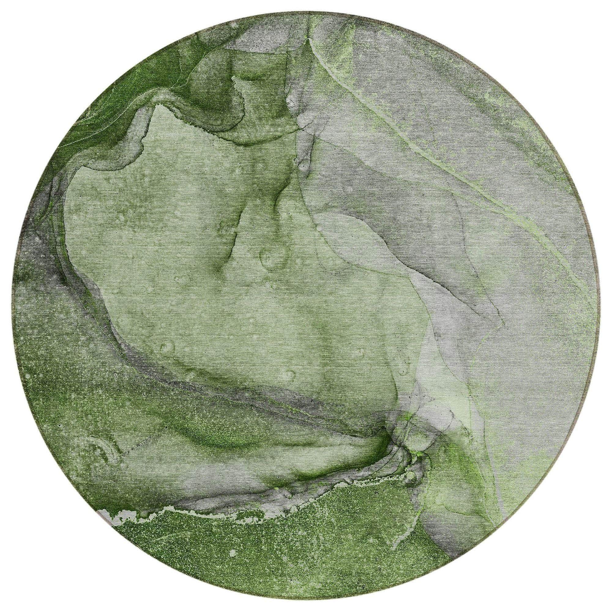 Machine Made ACN524 Olive Green Rugs #color_olive green