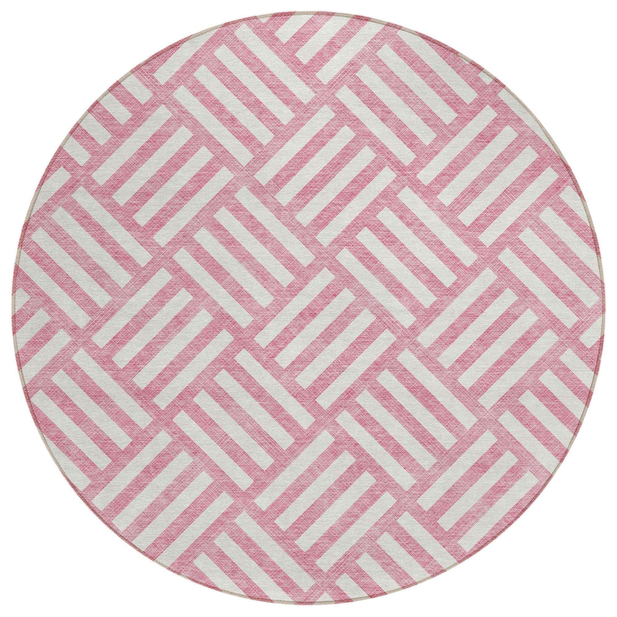 Machine Made ACN620 Pink  Rugs 