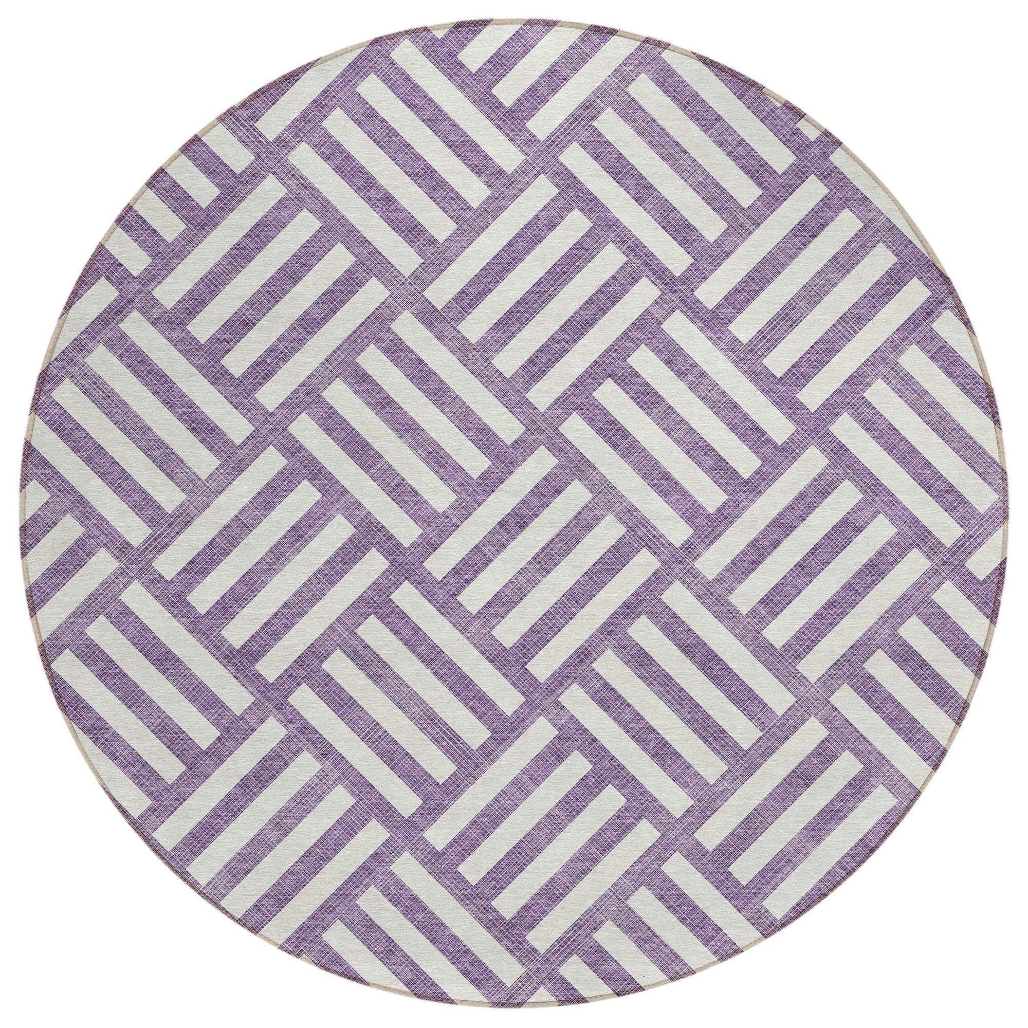 Machine Made ACN620 Purple  Rugs 
