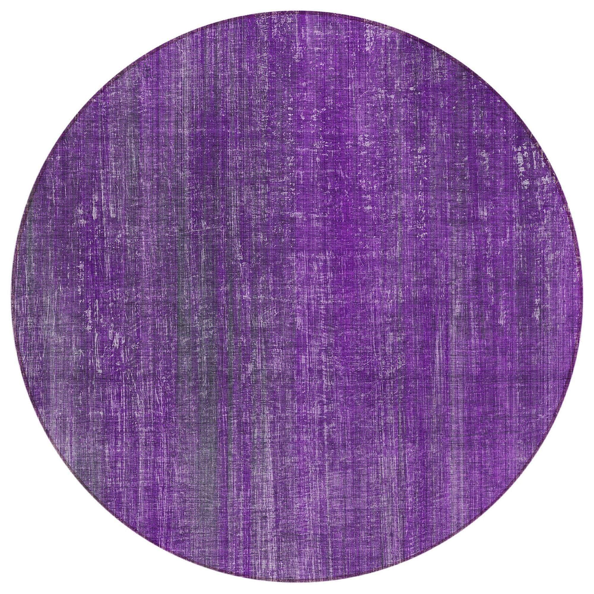 Machine Washable Purple Rug - Indoor / Outdoor - Kids / Pet Friendly Striped Print Rug
