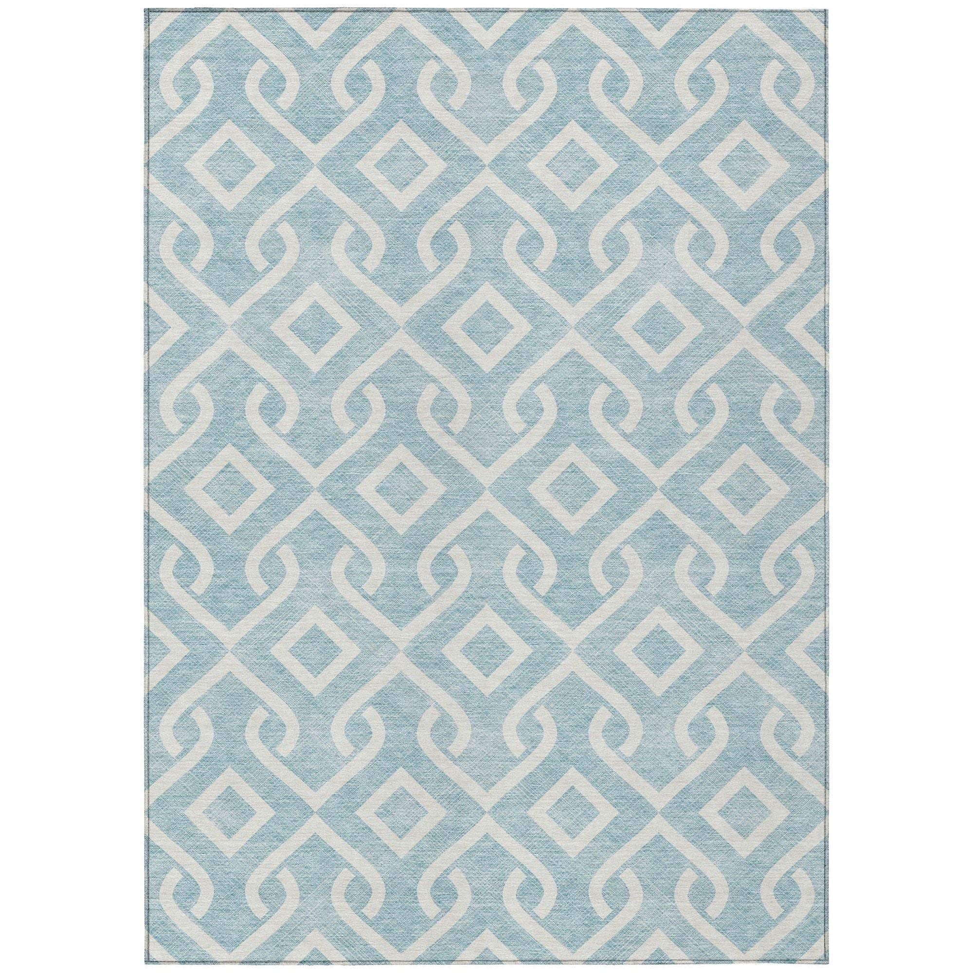 Machine Made ACN621 Sky Blue Rugs 