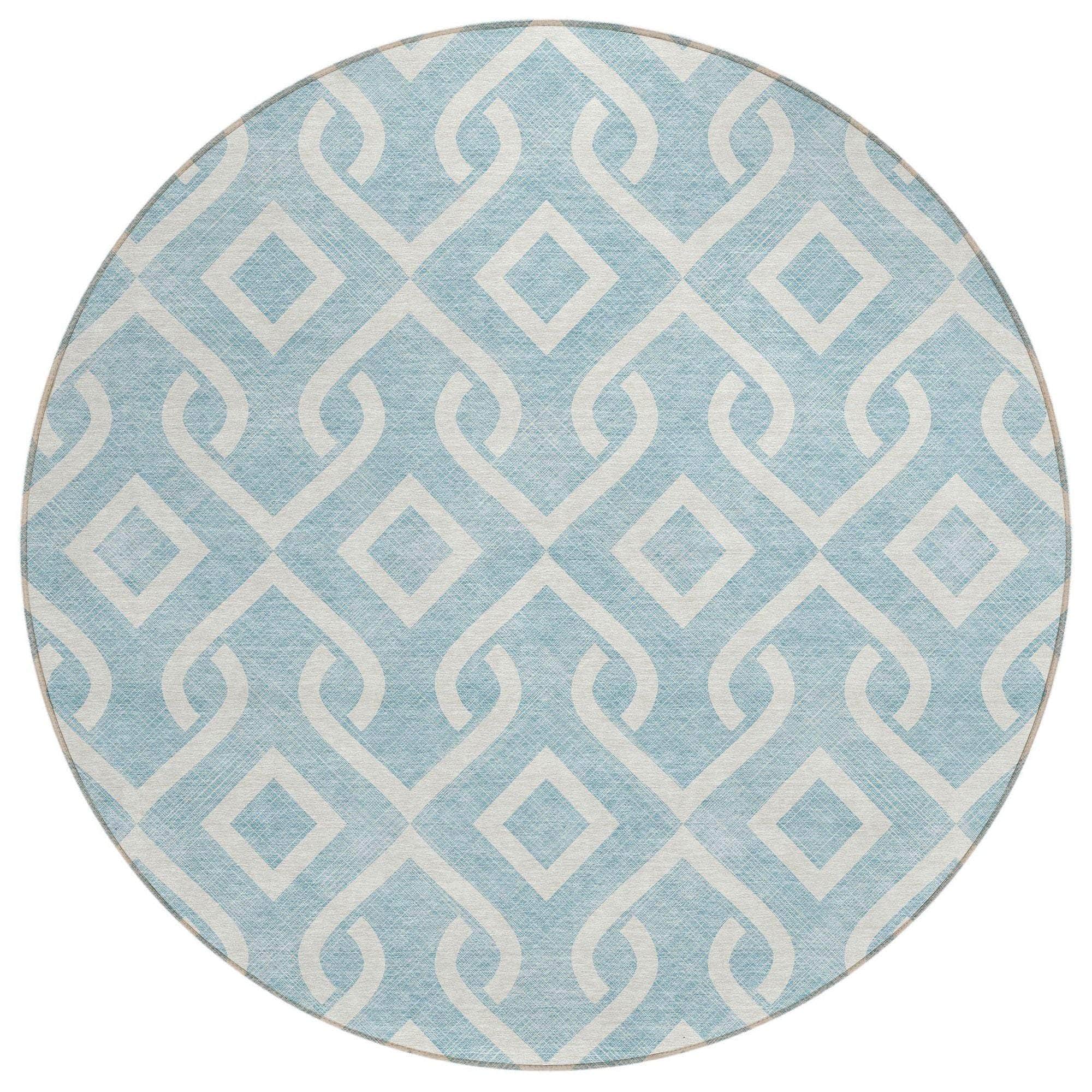 Machine Made ACN621 Sky Blue Rugs 