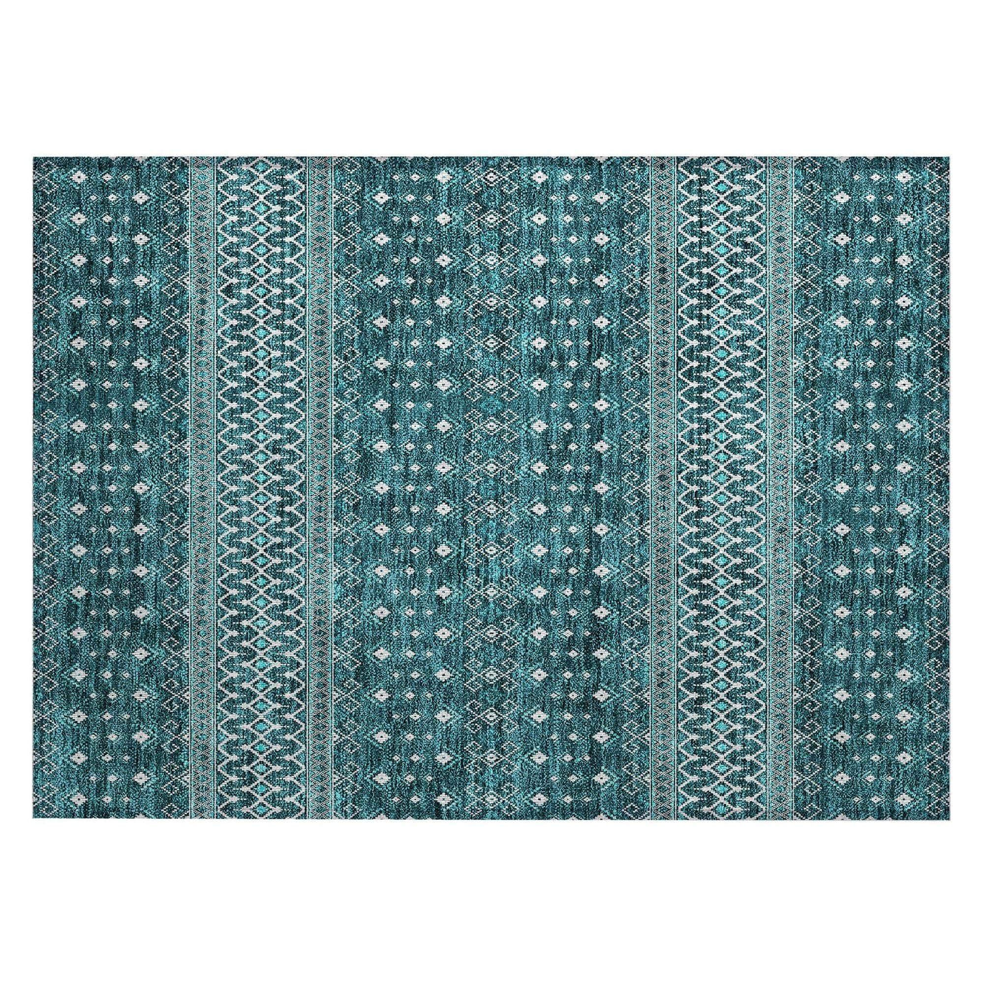 Machine Made ACN708 Teal  Rugs #color_teal 