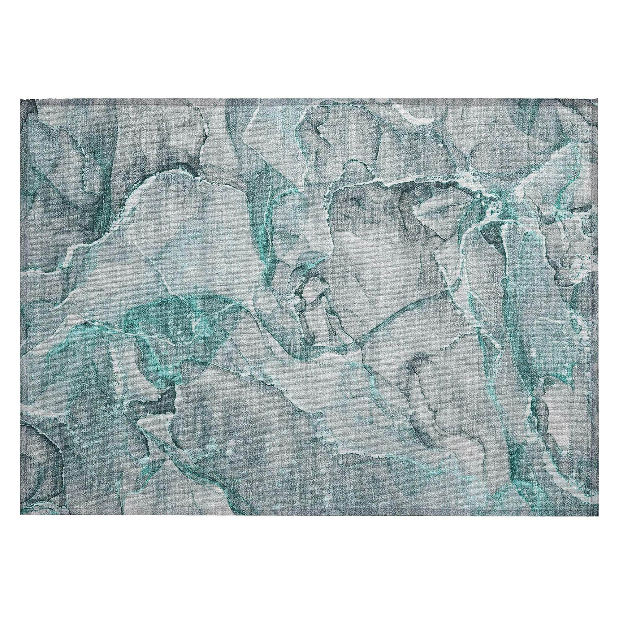Machine Made ACN519 Teal  Rugs #color_teal 