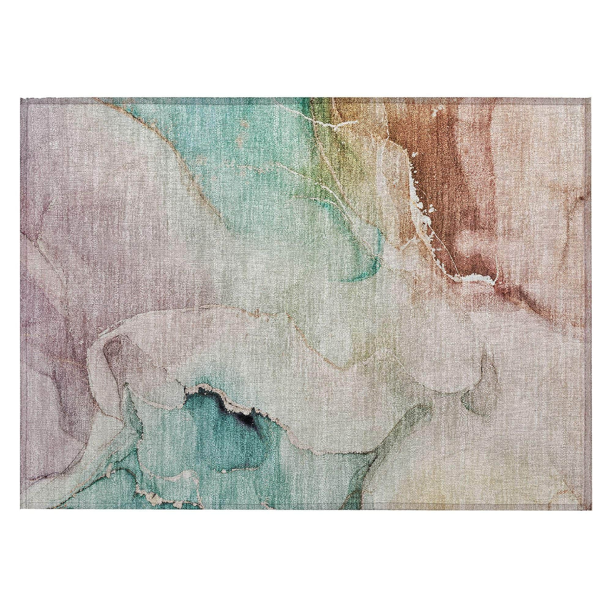 Machine Made ACN521 Teal  Rugs #color_teal 