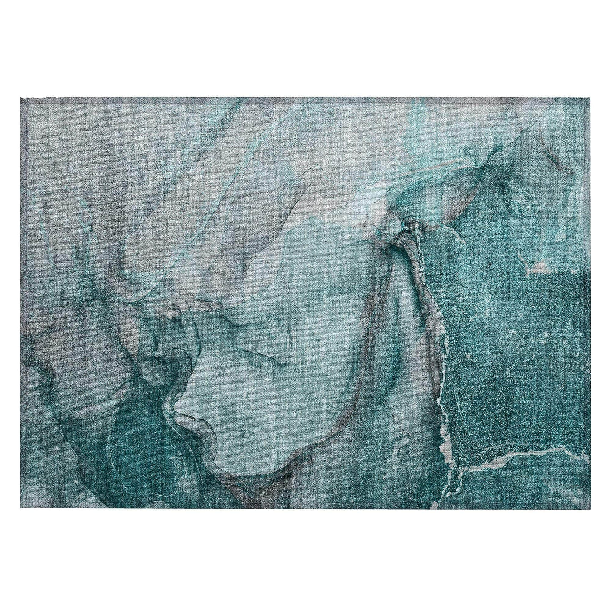 Machine Made ACN524 Teal  Rugs #color_teal 