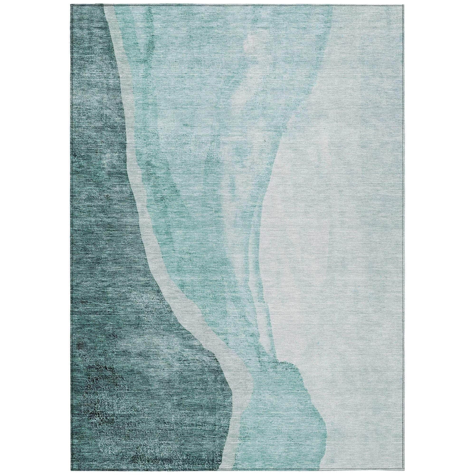 Machine Made ACN667 Teal  Rugs #color_teal 