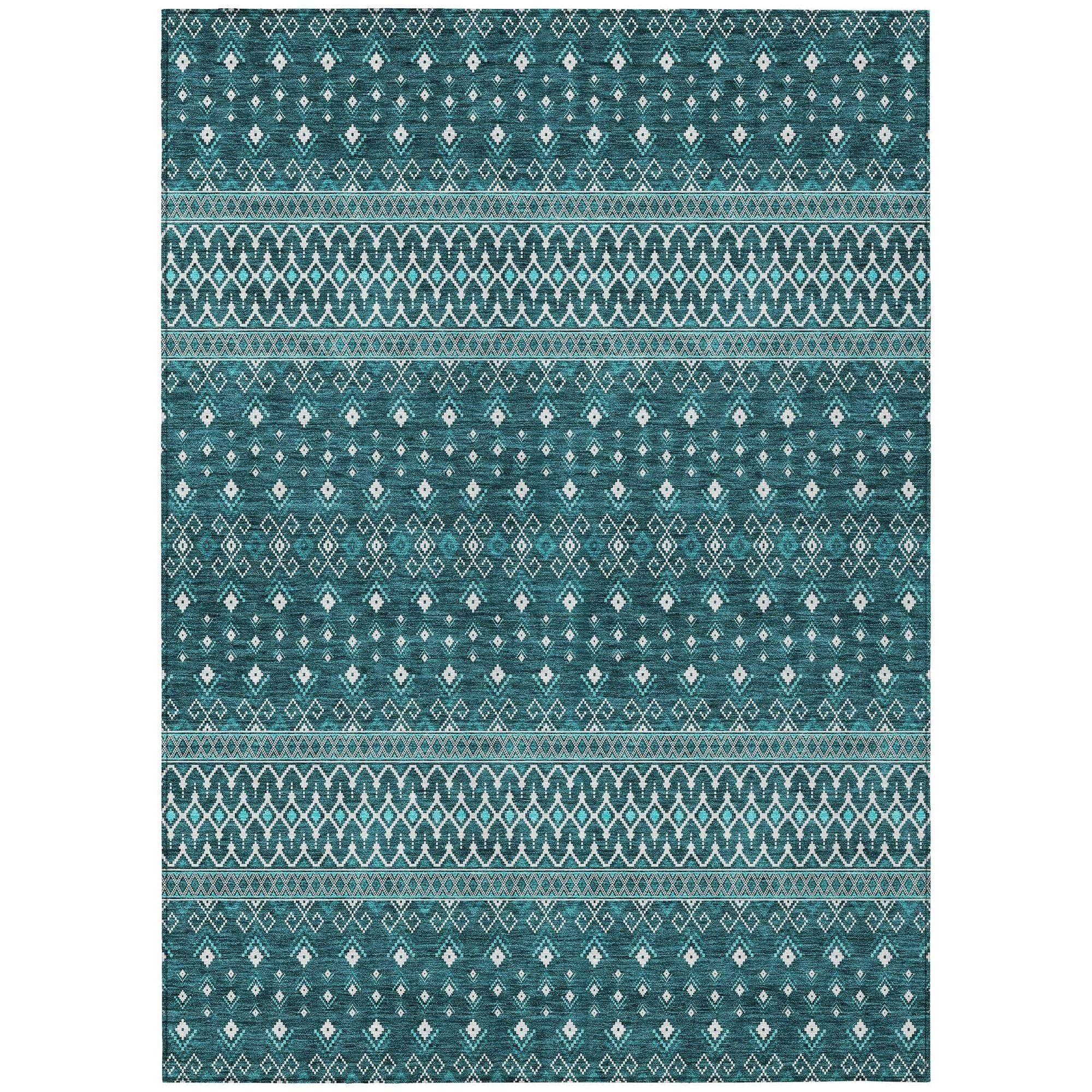 Machine Made ACN708 Teal  Rugs #color_teal 