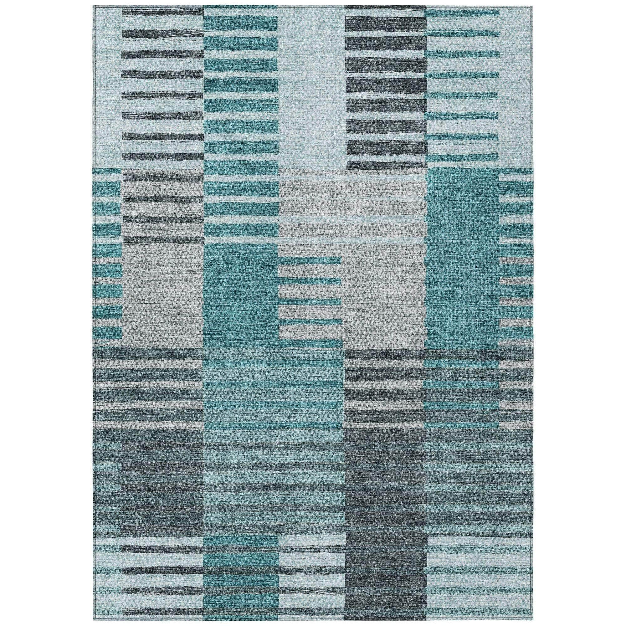 Machine Made ACN687 Teal  Rugs #color_teal 