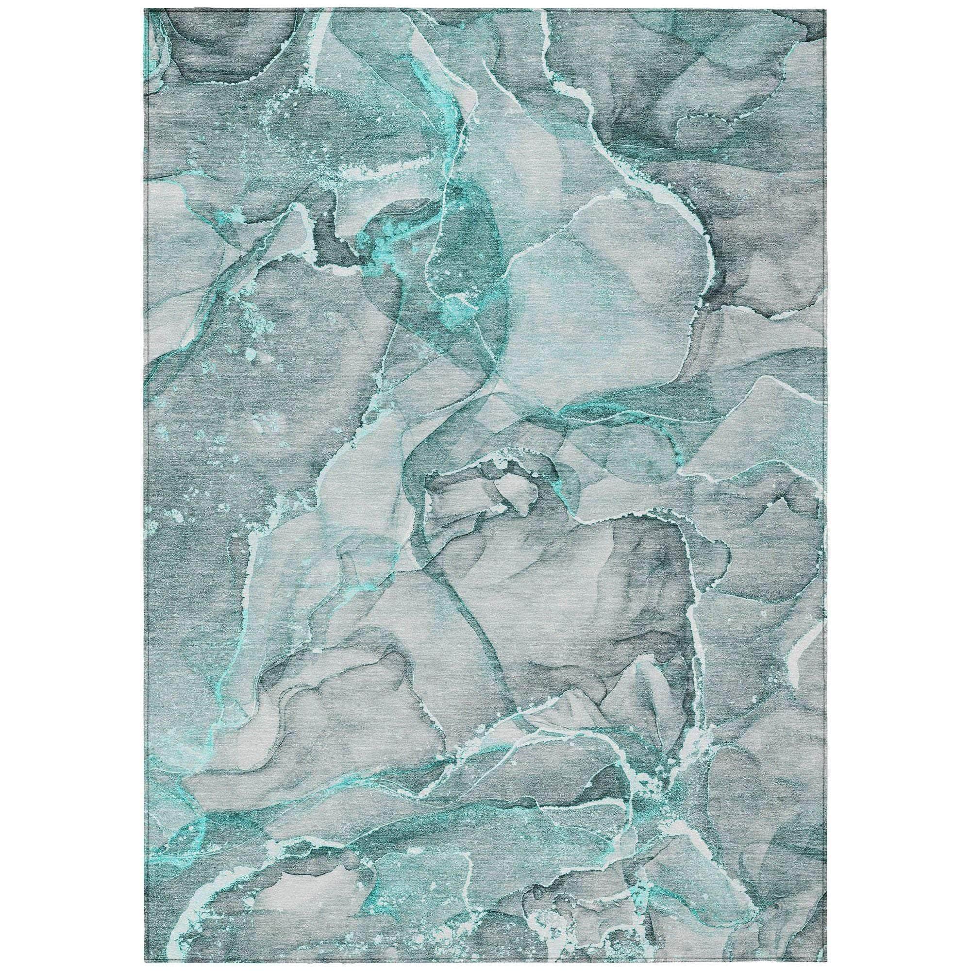 Machine Made ACN519 Teal  Rugs #color_teal 