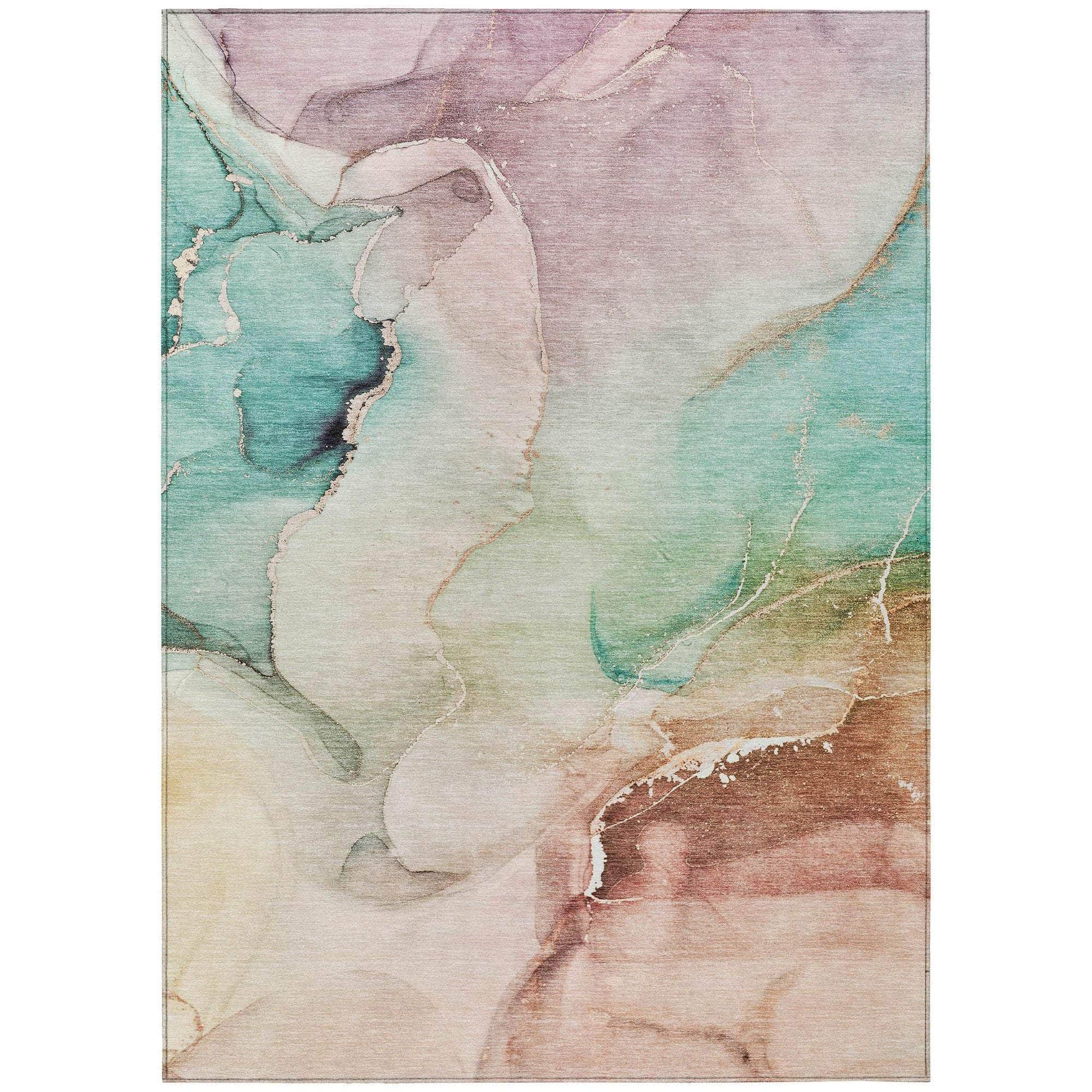 Machine Made ACN521 Teal  Rugs #color_teal 