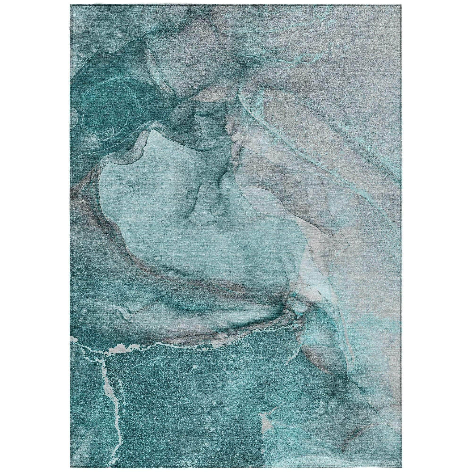 Machine Made ACN524 Teal  Rugs #color_teal 