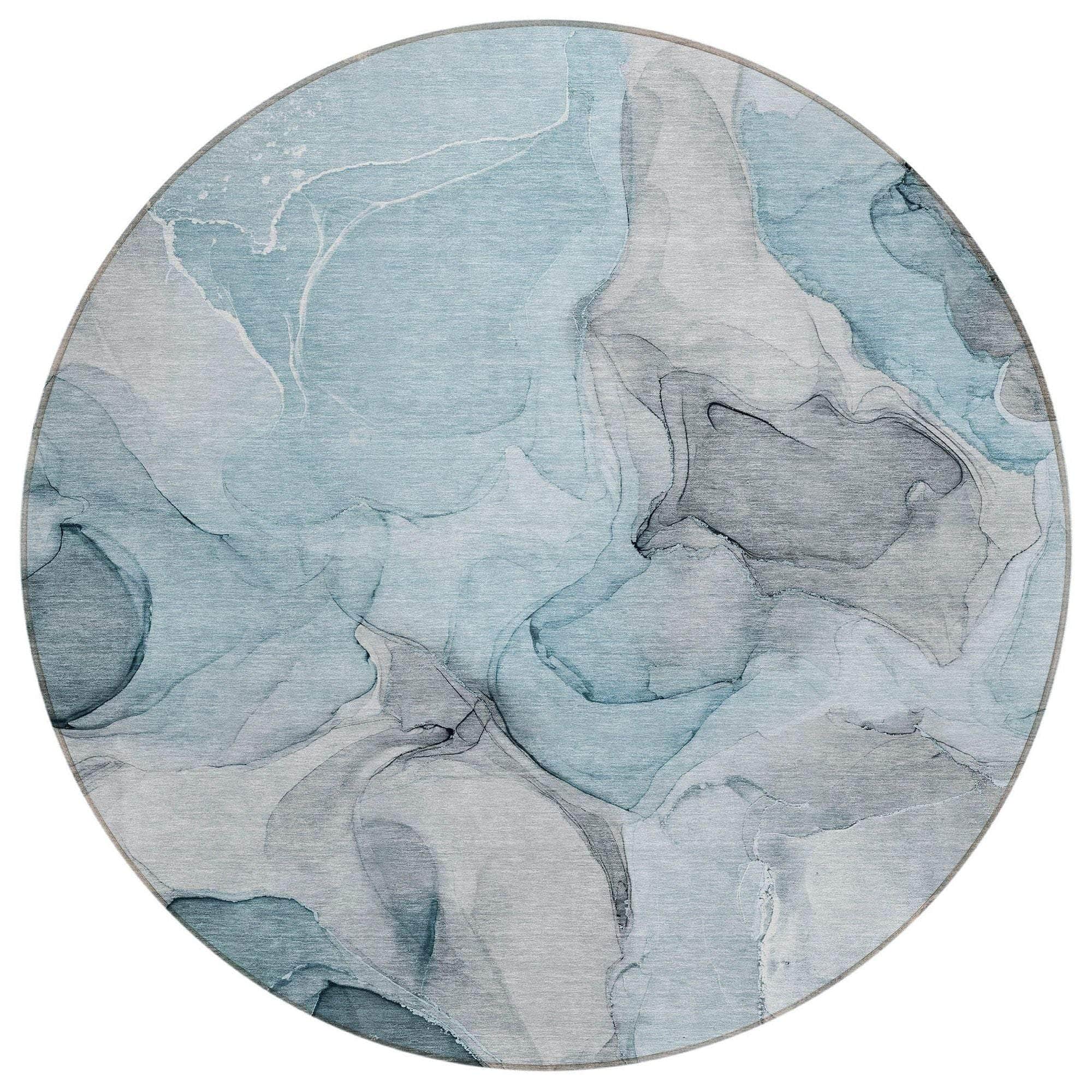 Machine Made ACN504 Teal  Rugs #color_teal 