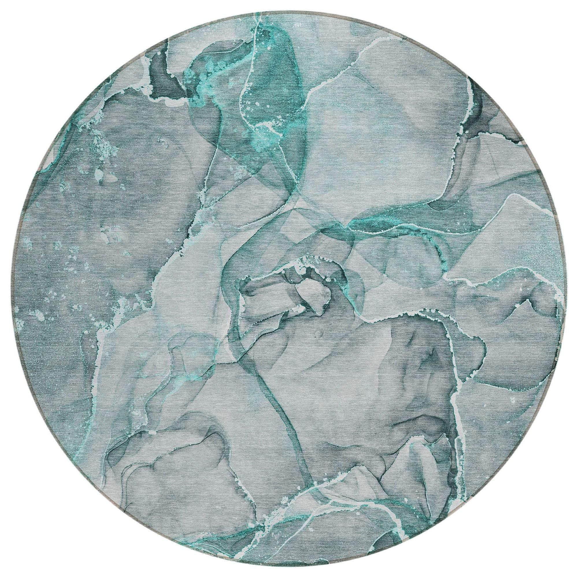 Machine Made ACN519 Teal  Rugs #color_teal 