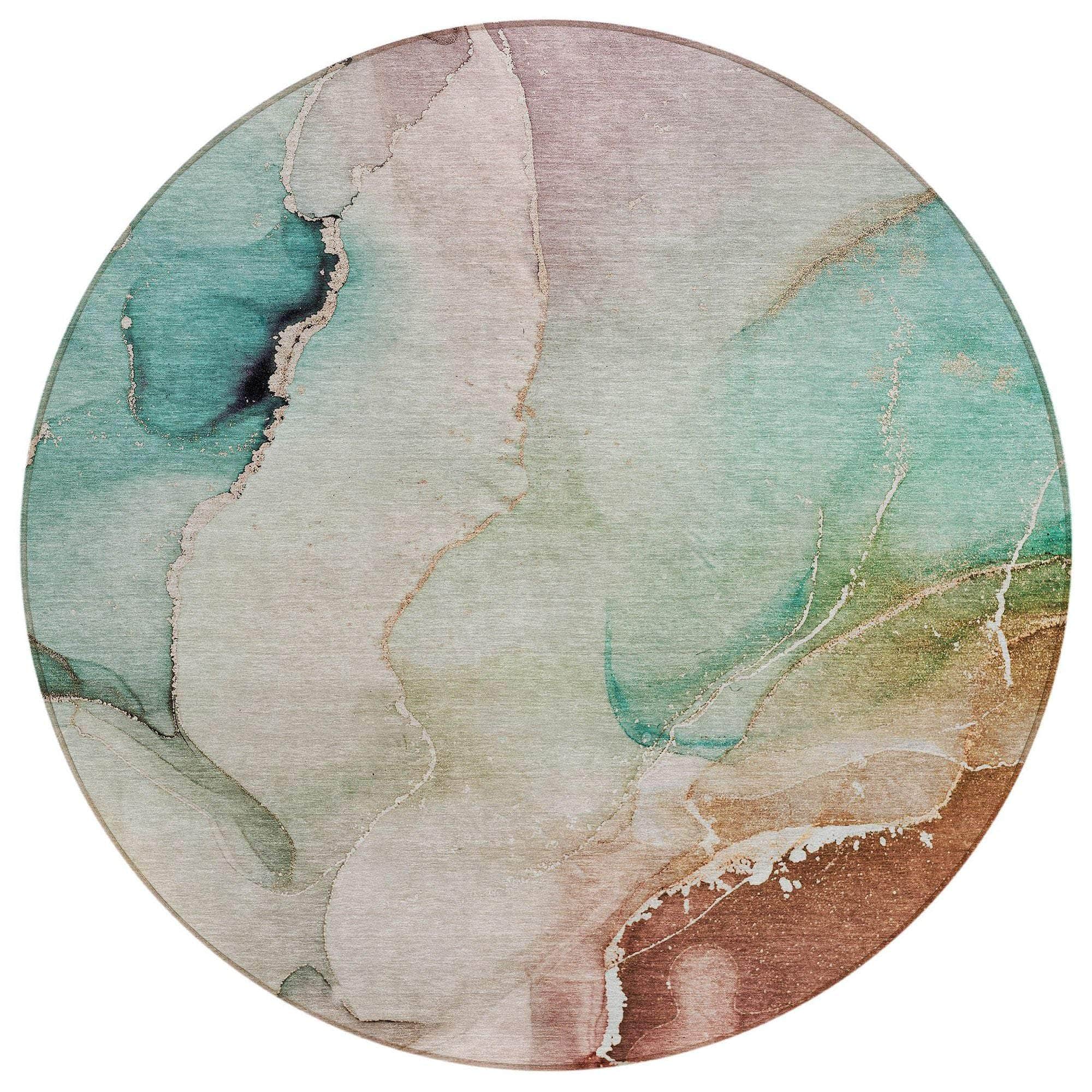 Machine Made ACN521 Teal  Rugs #color_teal 