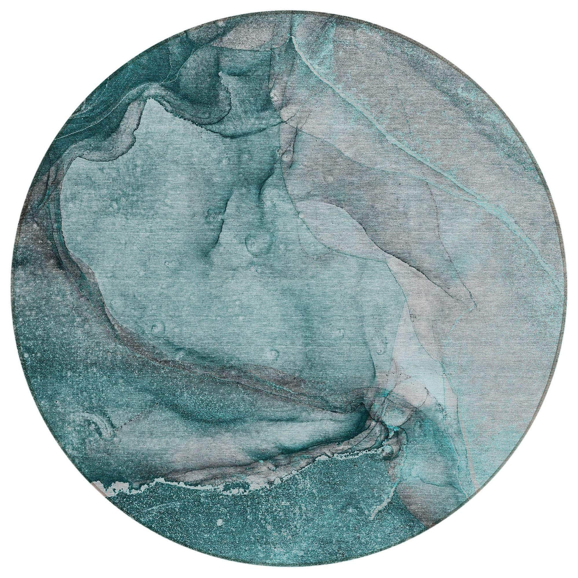 Machine Made ACN524 Teal  Rugs #color_teal 